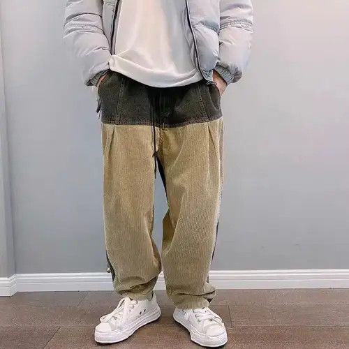 Jean 20AW Indigo Union Japan Khaki Grey Patchwork Worker Pants Size US 33 - 3 Thumbnail