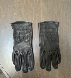 Buy Free Shipping Chrome Hearts Logo Print Work Gloves Black