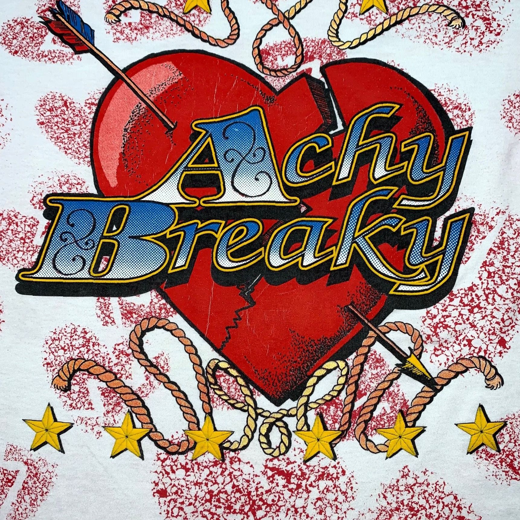 Vintage VINTAGE Screen Stars T-Shirt Mens XL White Heart Graphic Print Country 90s Billy Ray Cyrus Achy Breaky Shaped Box Nirvana 70s 80s Size US XL / EU 56 / 4 - 3 Thumbnail