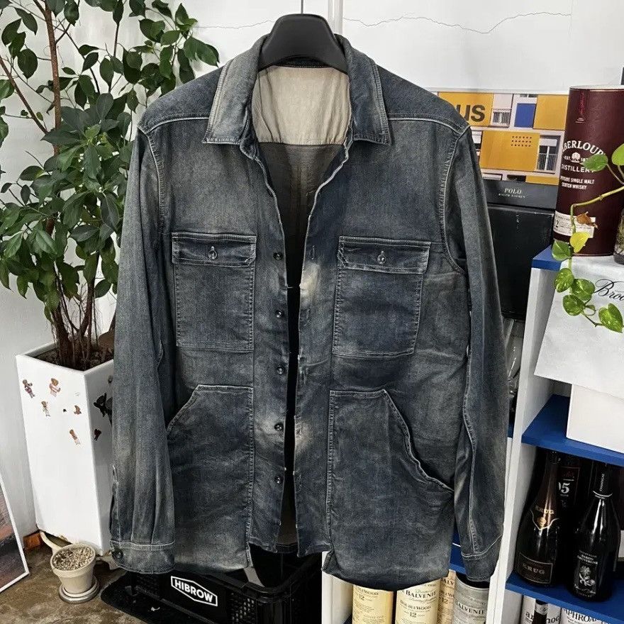 Rick Owens Drkshdw Rick Owens DRKSHDW Hustler Denim Jacket Size US XL / EU 56 / 4 - 1 Thumbnail