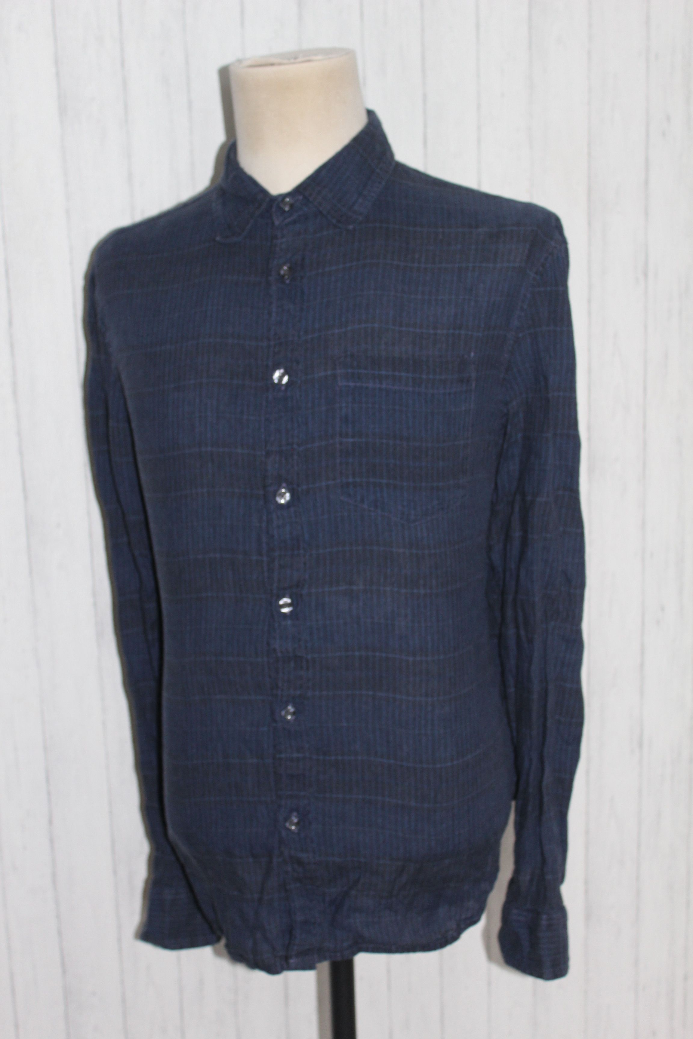 Armani Exchange Men's Armani Exchange Long Sleeve Linen Shirt Top Size L Size US L / EU 52-54 / 3 - 3 Thumbnail