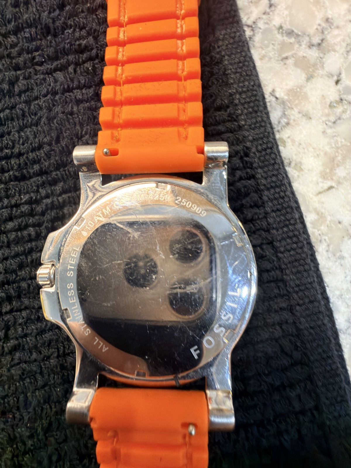 Fossil Fossil 10 ATM Diver – Blaze Orange Strap Size ONE SIZE - 5 Thumbnail