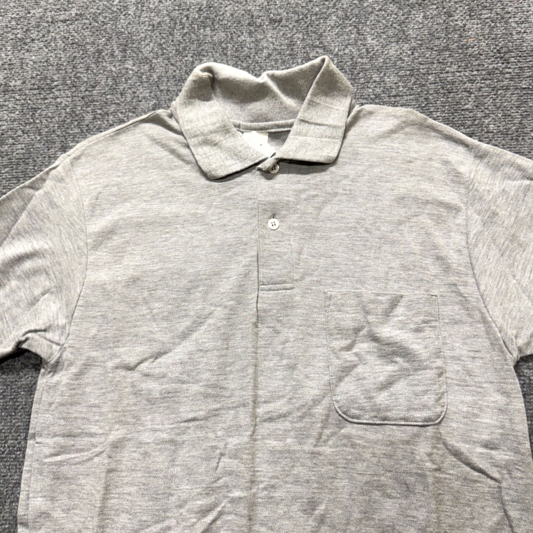 The Unbranded Brand VTG The Unbranded Brand Polo Shirt Men Medium Gray Cotton Blend 1/4 Button Up Single Stitch Shirt Masculine Mens Size US M / EU 48-50 / 2 - 7 Thumbnail