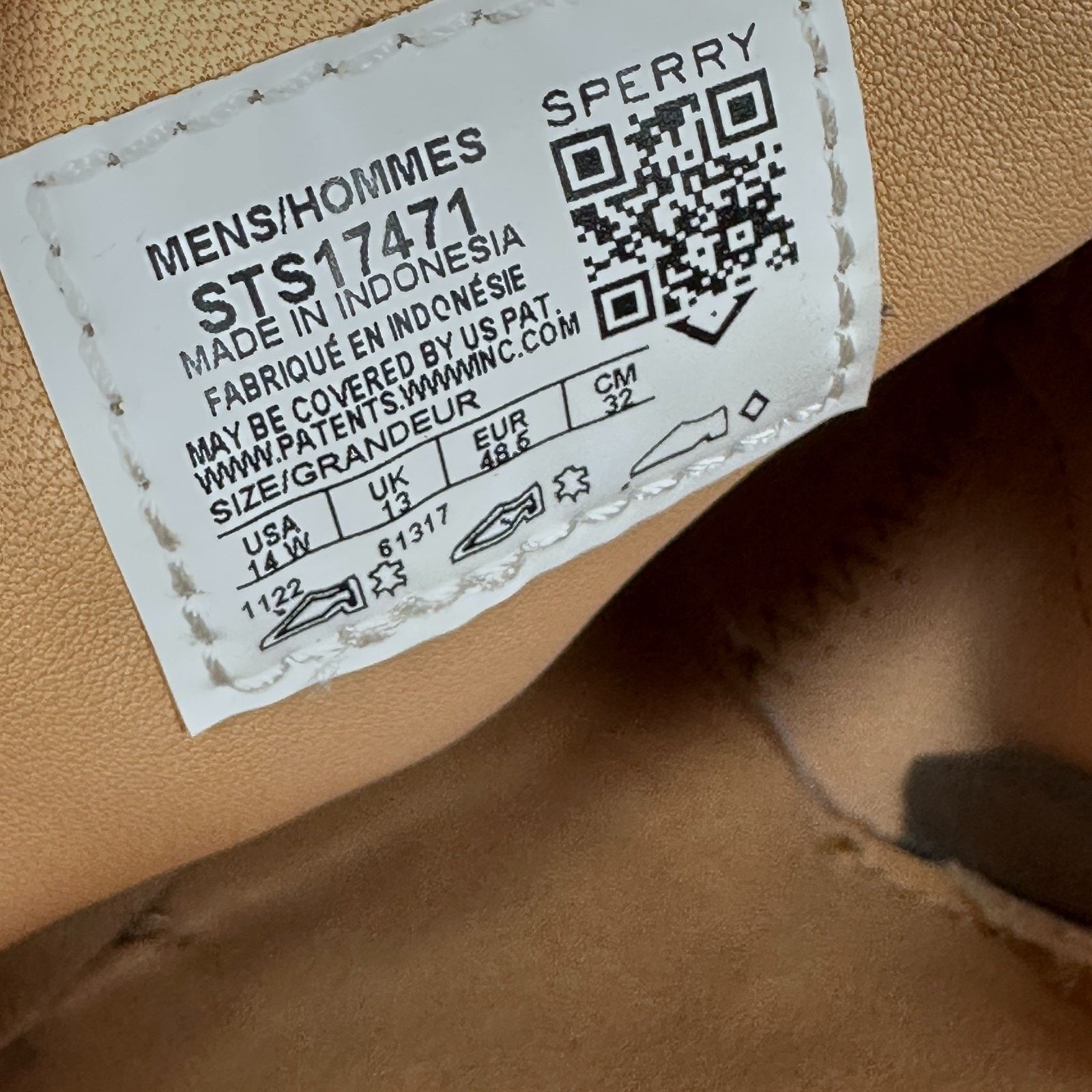 Sperry Sperry Gold Cup Boat Shoe Men’s 14 Wide Tan Leather Lace-Up Size US 14 / EU 47 - 8 Thumbnail