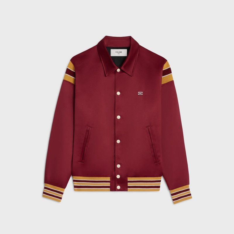 o1bcso1str0126 2W88C453Z Triomphe Teddy Jacket in Burgundy
