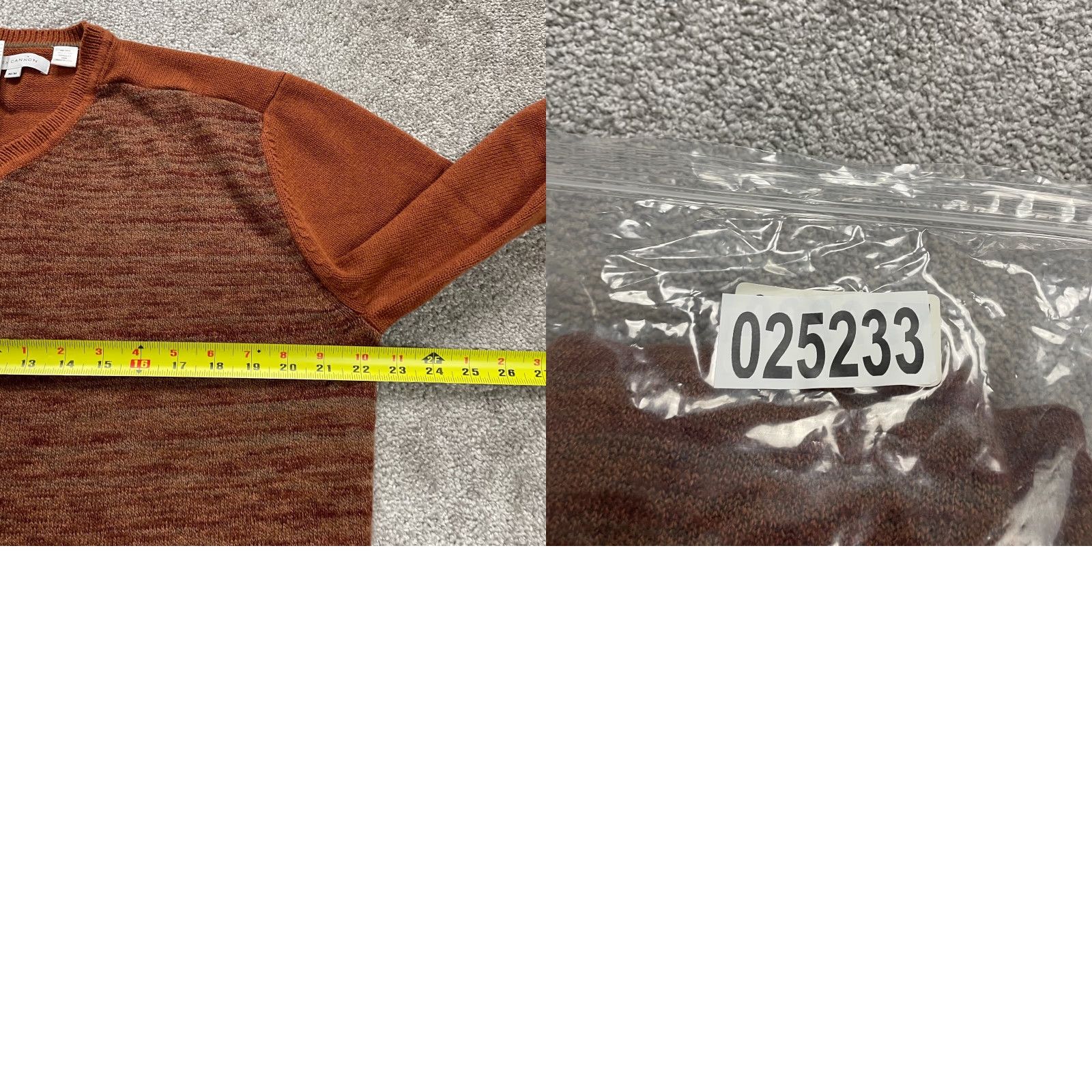 Canon Alex Cannon Sweater Men's Brown Knit V-Neck Pullover M Cotton Blend Breathable Lightweight Classic Outdoor Regular Fit Size US M / EU 48-50 / 2 - 8 Thumbnail