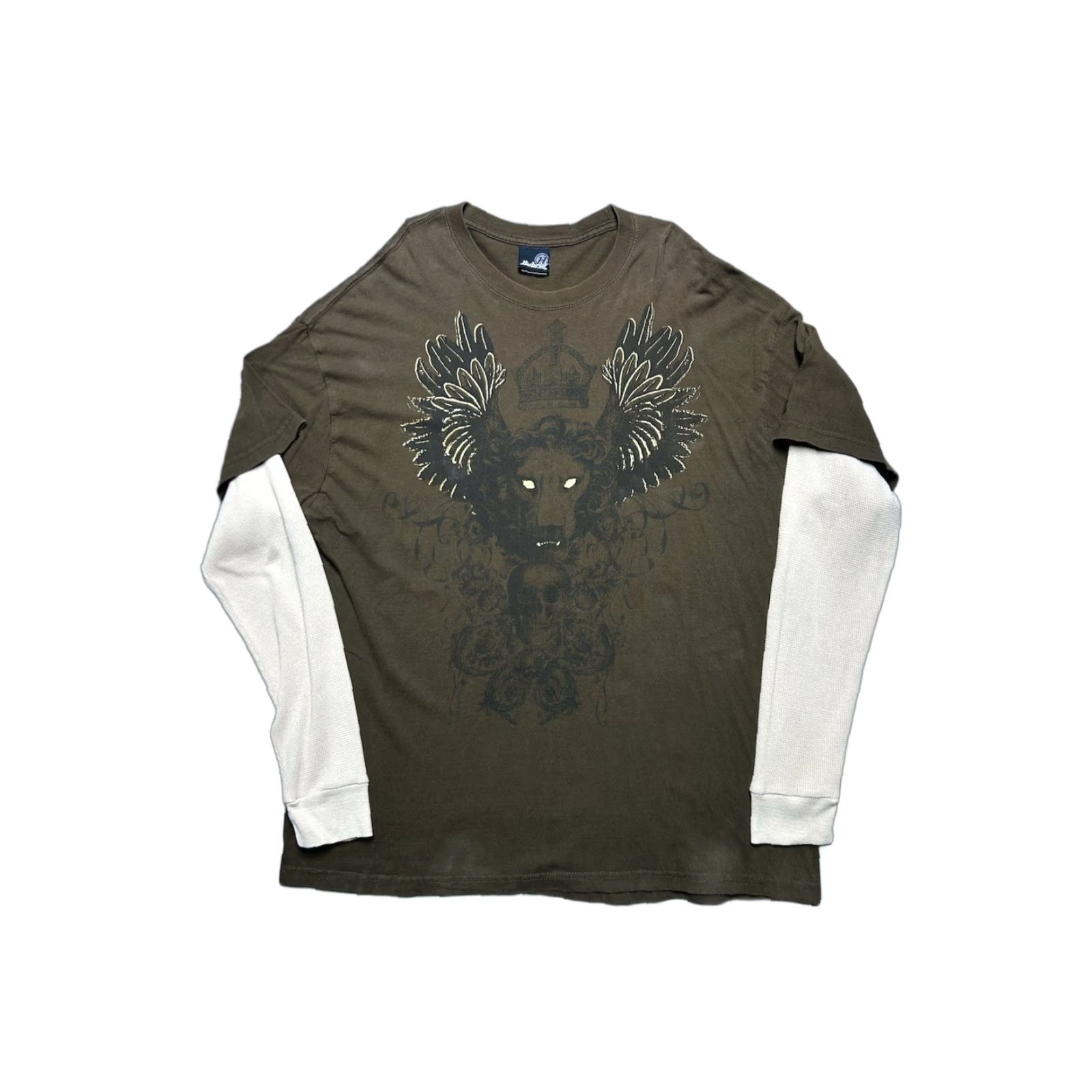 Vintage VINTAGE Hybrid T-Shirt Long Sleeve Thermal Skull Jesse Pinkman 2XL Tall Brown Mens Shirt Size US XXL / EU 58 / 5 - 1 Thumbnail