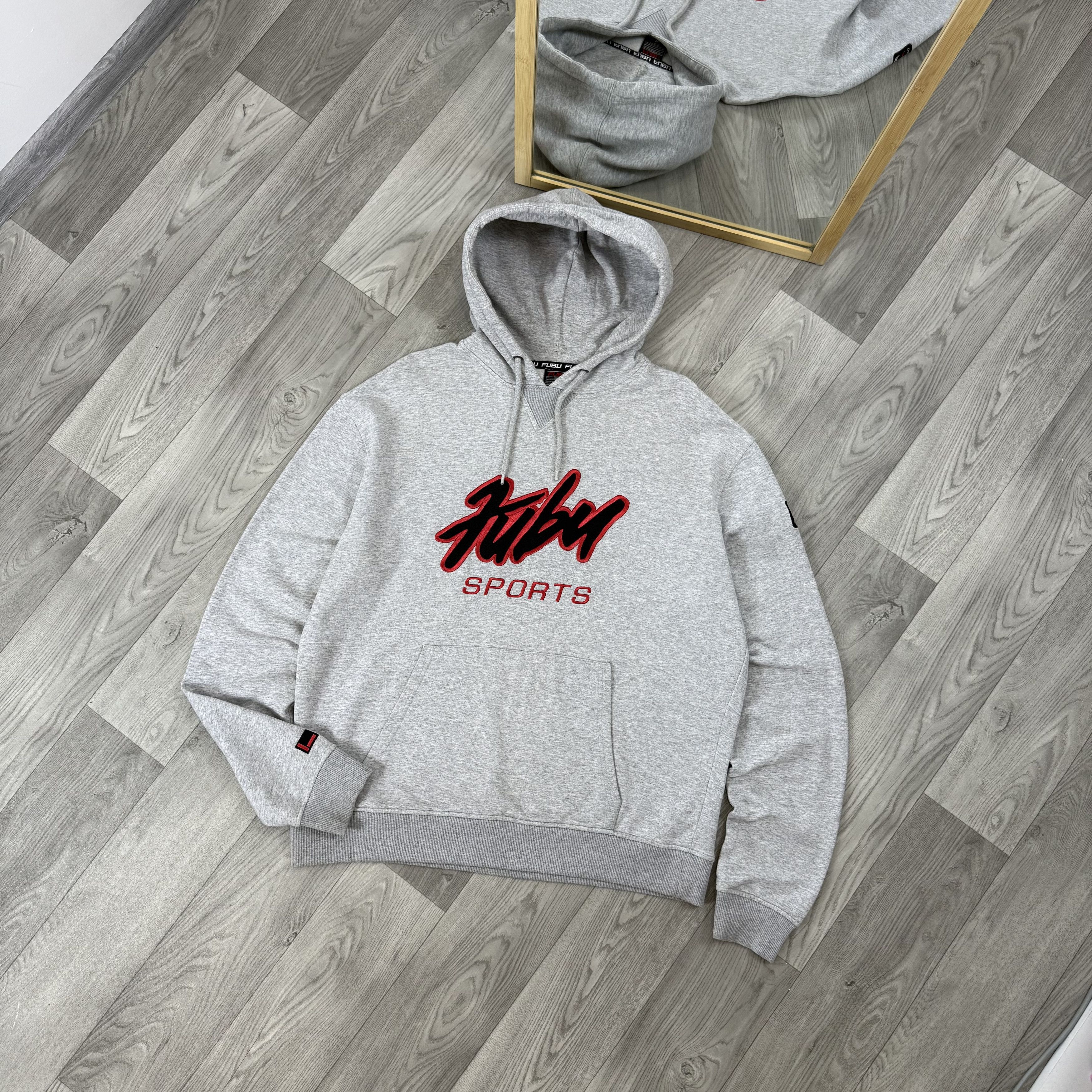 Fubu Vintage FUBU 90s Embroidered Grey Hoodie Hooded Sweat Size US XL / EU 56 / 4 - 1 Thumbnail