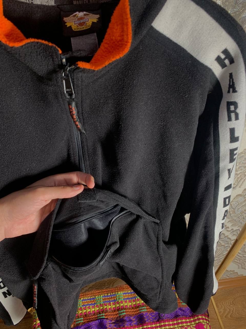 Harley Davidson Vintage Harley Davidson Fleece Jacket Motorcycle Y2K 90s Size US L / EU 52-54 / 3 - 7 Thumbnail