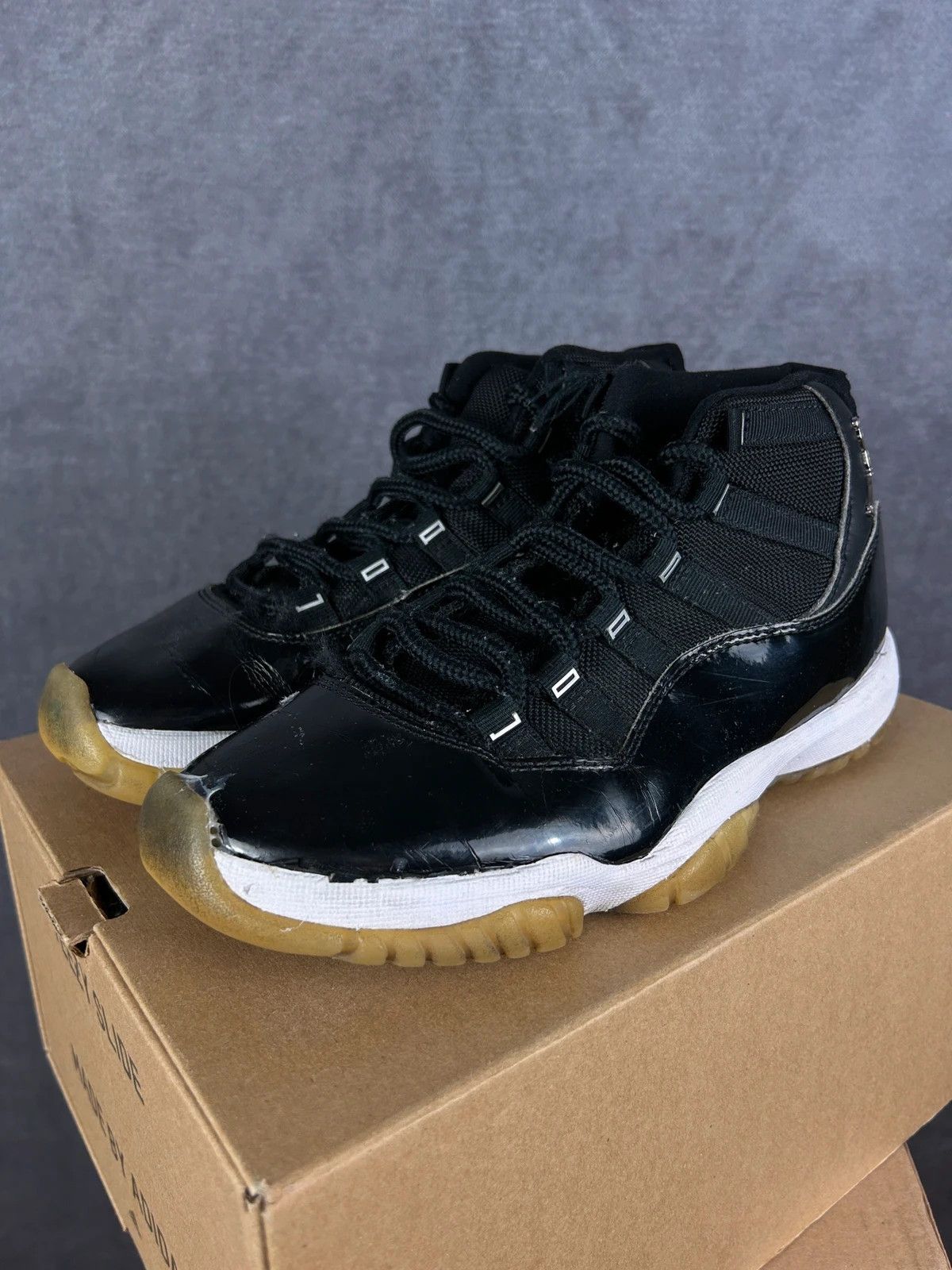 Jordan Brand Nike Air Jordan 11 Jubilee black pantent leather basketball Size US 6 / EU 39 - 1 Thumbnail