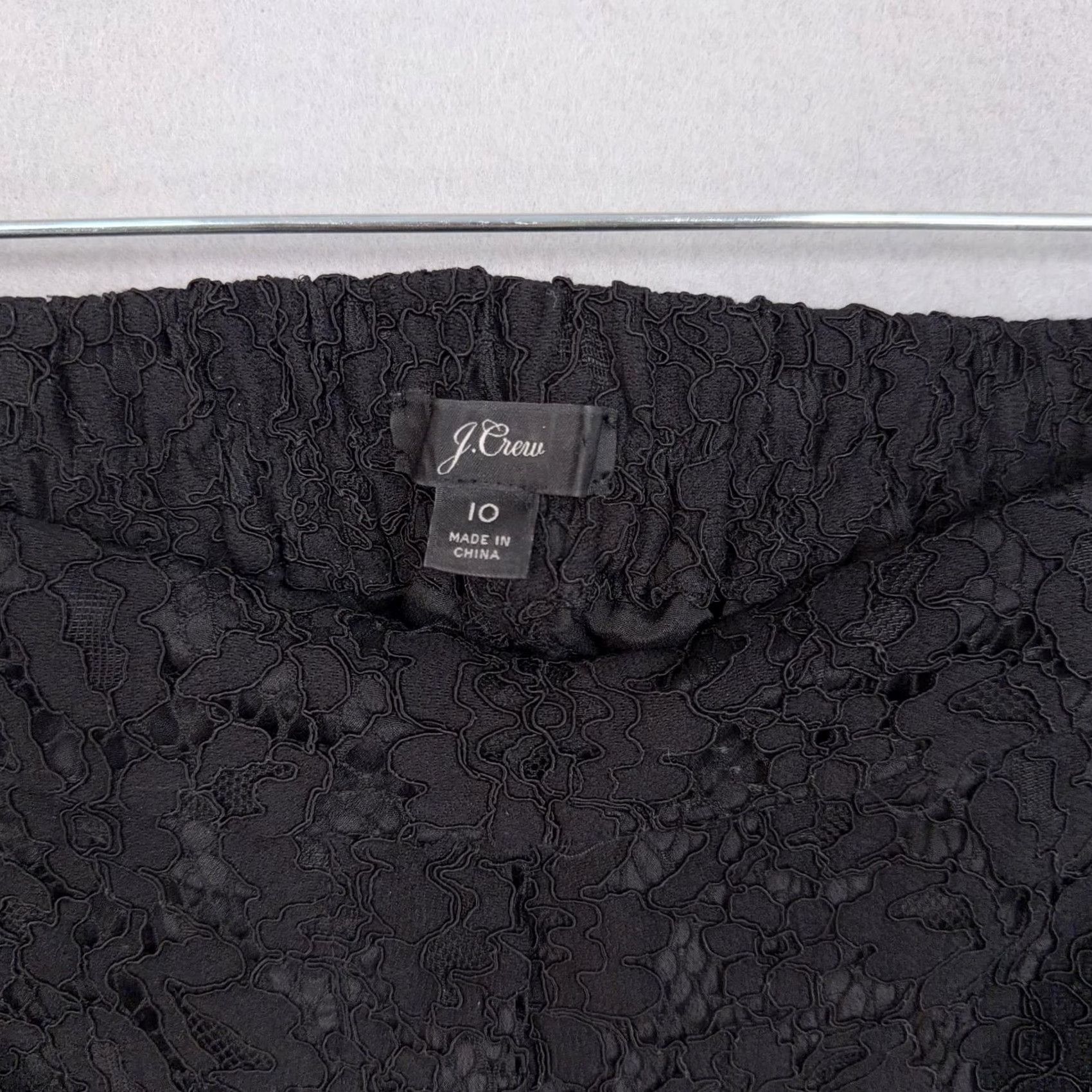 J.Crew J.CREW Pants Women's 10 Black Lace Tapered Pull On Lined Dressy Party Cropped Mockup Size 32" / US 10 / IT 46 - 4 Thumbnail