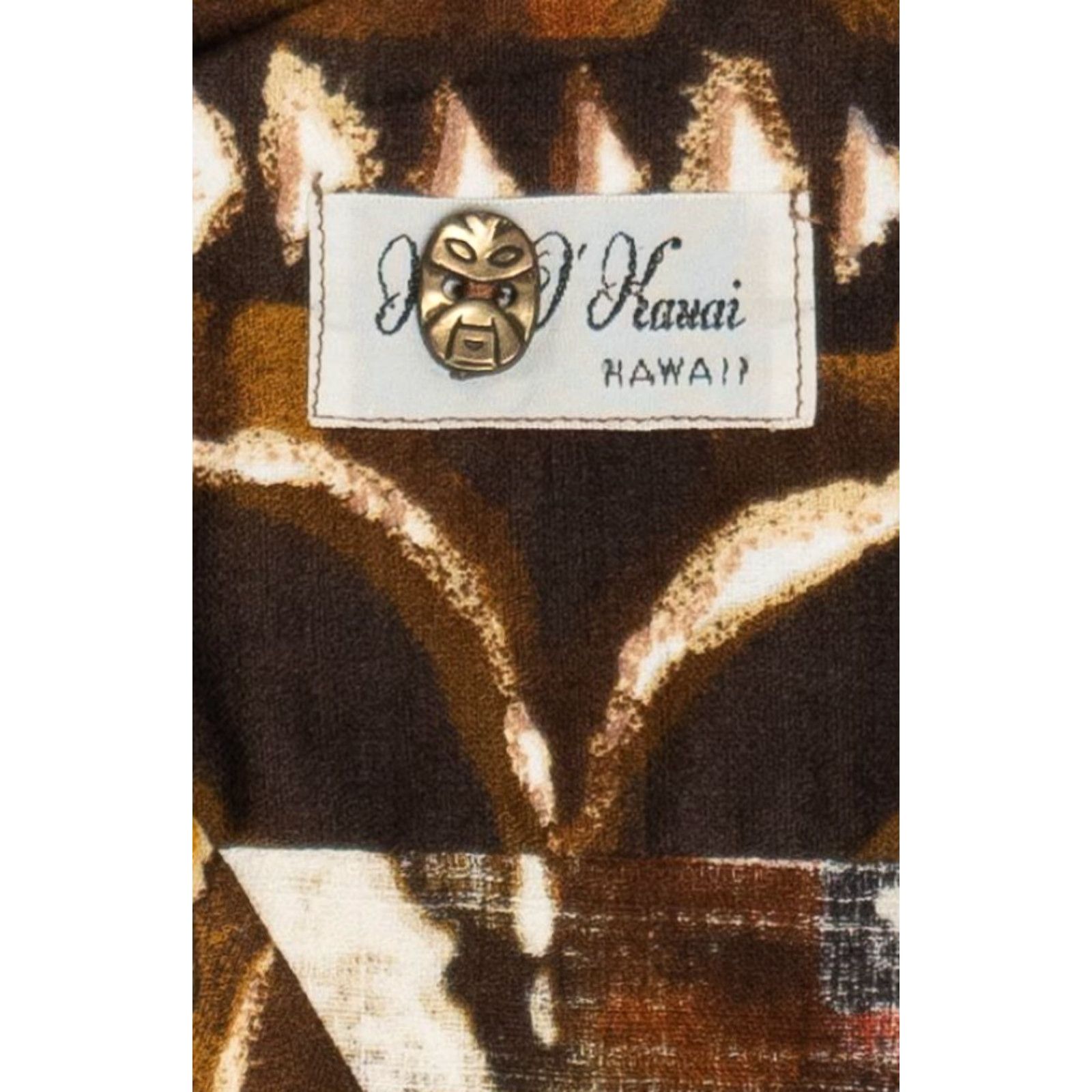 Vintage VINTAGE Kay O' Kauai Hawaiian Shirt L Brown 1950s Tiki Buttons Short Sleeve Mens Size US L / EU 52-54 / 3 - 5 Thumbnail