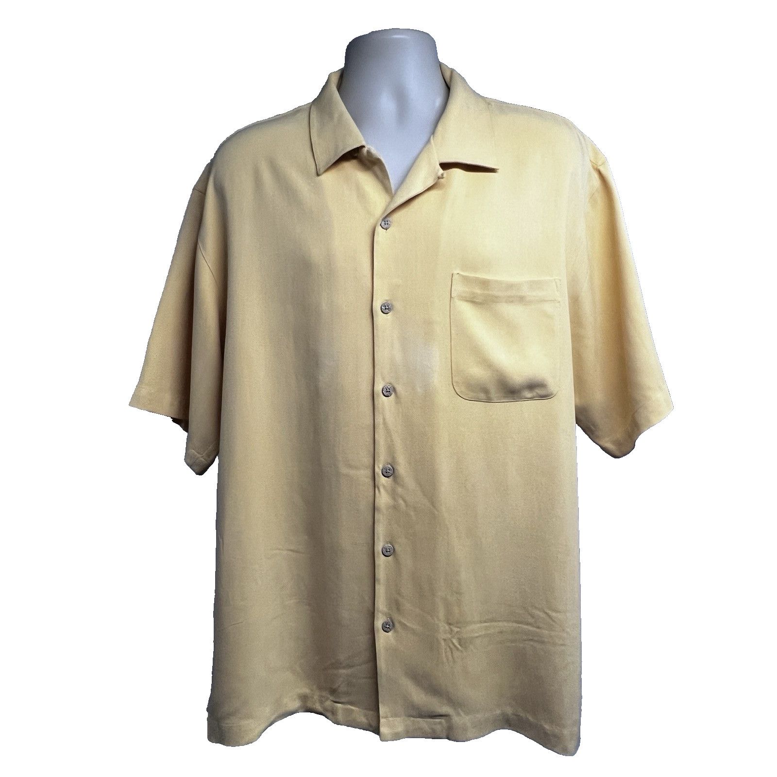 Tommy Bahama Tommy Bahama Yellow Silk Embroidered Button Up Camp Shirt L Size US L / EU 52-54 / 3 - 2 Thumbnail