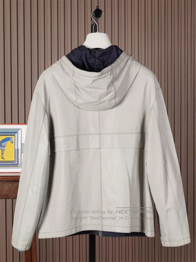 Hermes Hermes Men's Hooded Leather Jacket Size US M / EU 48-50 / 2 - 3 Thumbnail
