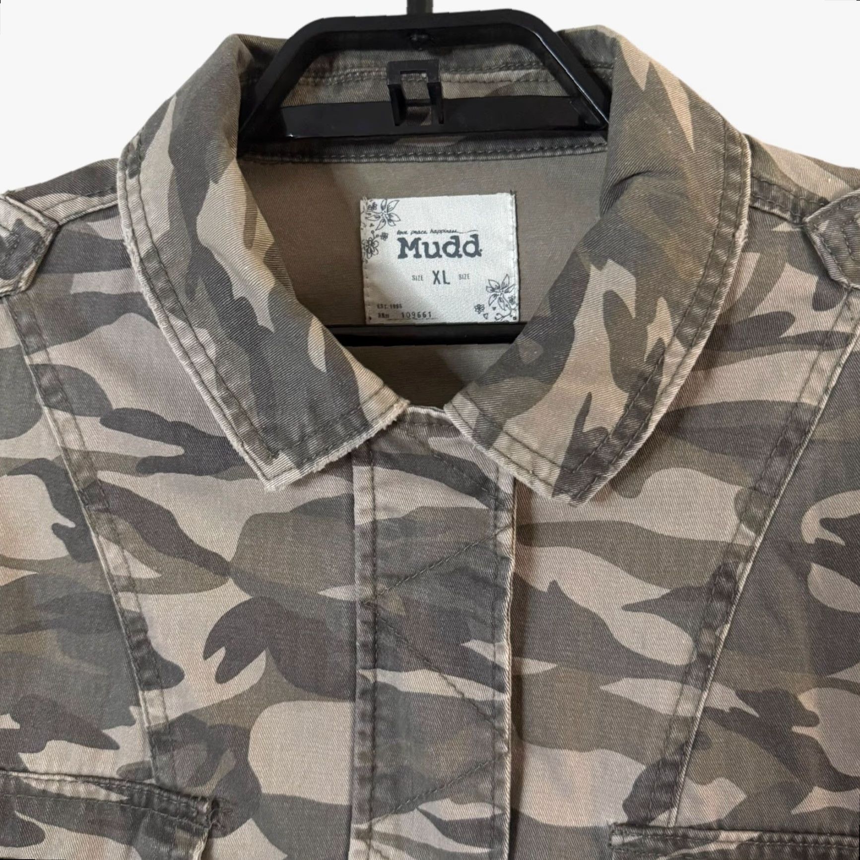 Vintage VINTAGE Mudd Camo Jacket Green Women's XL Military Grunge Casual Cargo 100% Cotton Size XL / US 12-14 / IT 48-50 - 5 Thumbnail