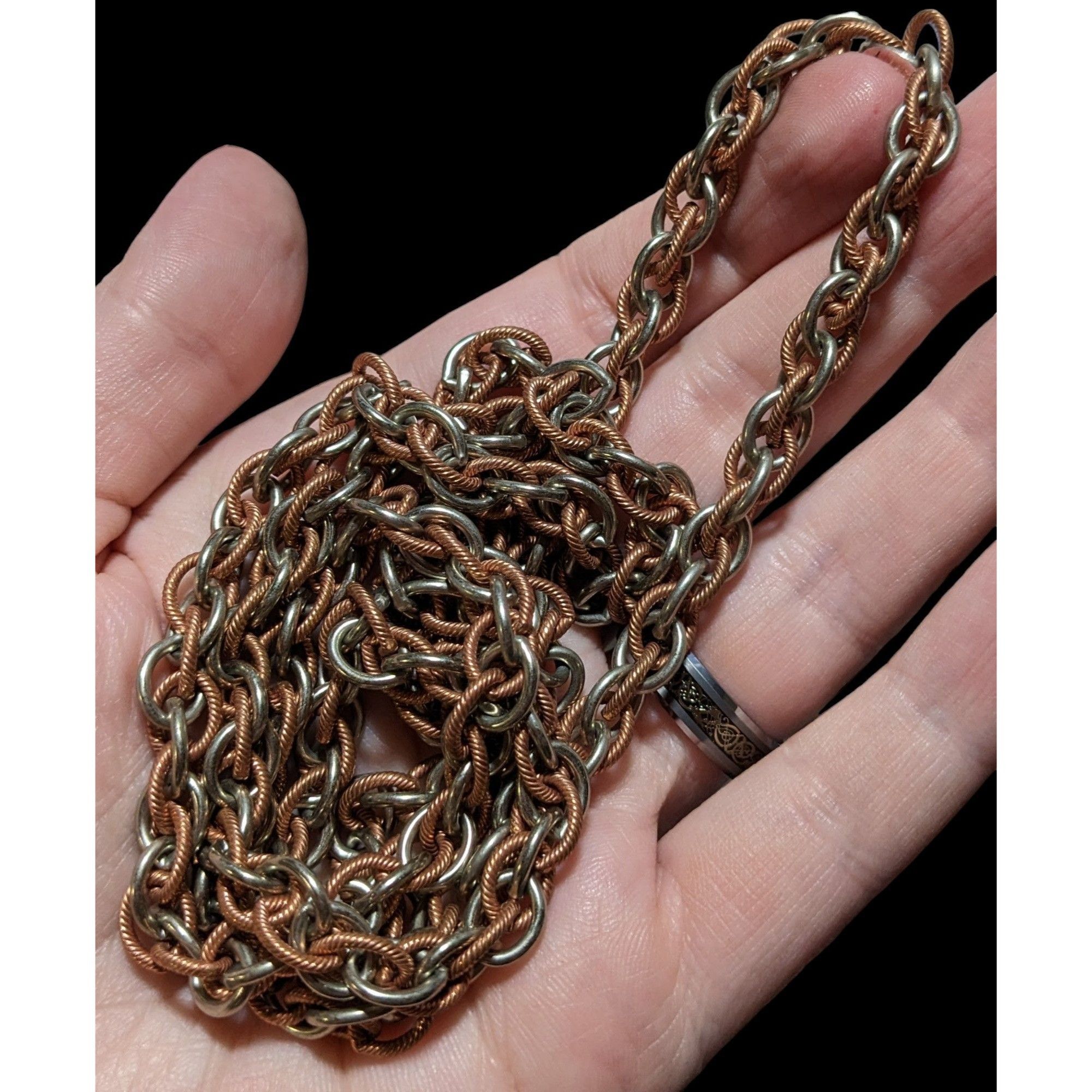 Other Silver Copper Intertwined Chain Necklace Size ONE SIZE - 4 Thumbnail