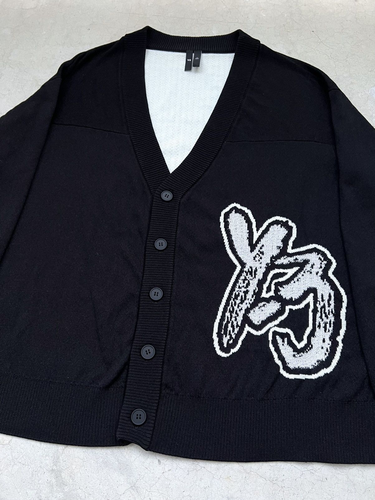 Y-3 Yohji Yamamoto Cardigan Knit Sweater Logo Adidas Y3 Boxy