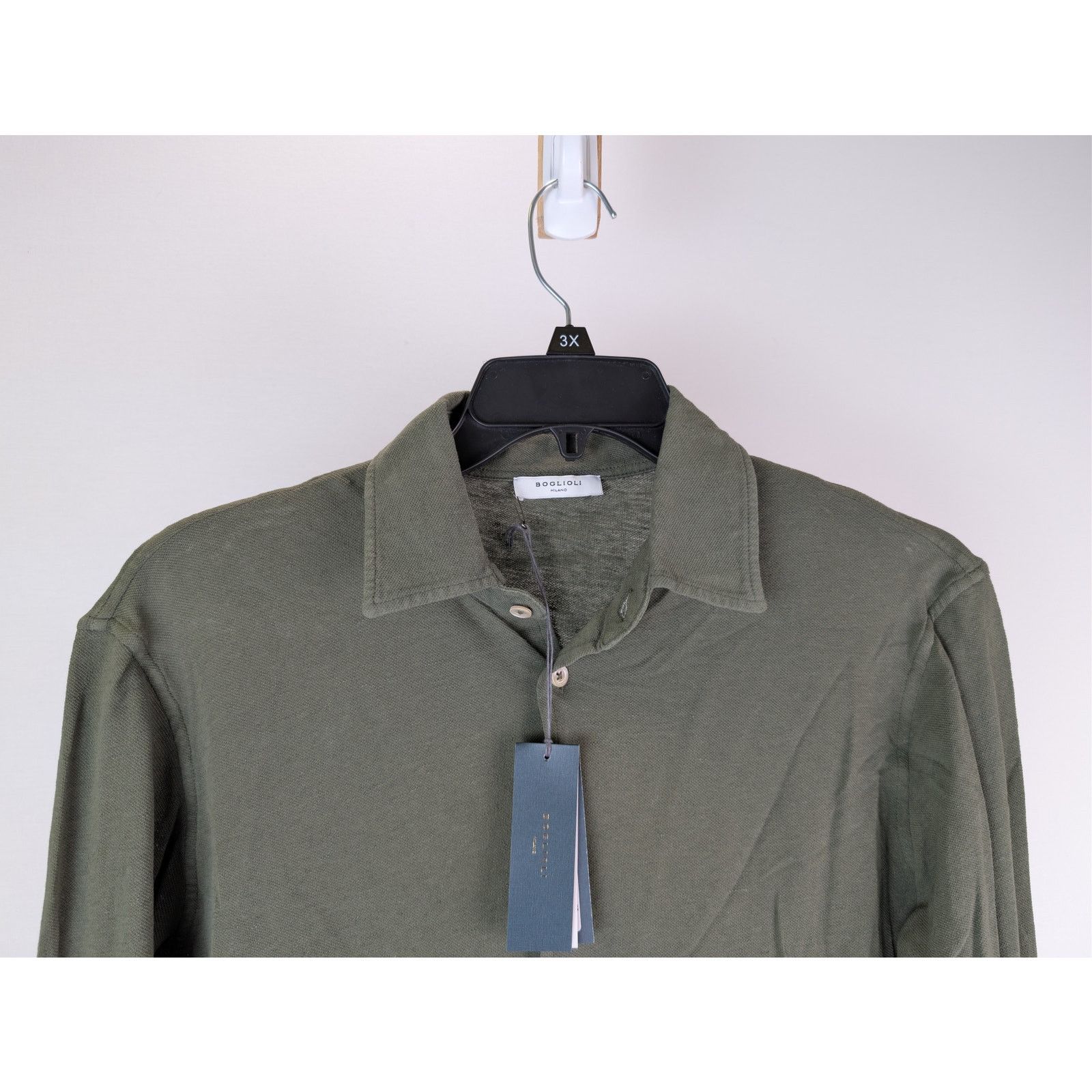 Boglioli o1rshd1 CC20 Cotton French Collar Shirt in Dark Green Size US S / EU 44-46 / 1 - 3 Thumbnail