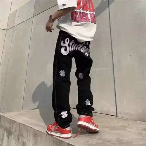 Jean High street vintage embroidered hip-hop baggy jeans Size US 32 / EU 48 - 1 Thumbnail