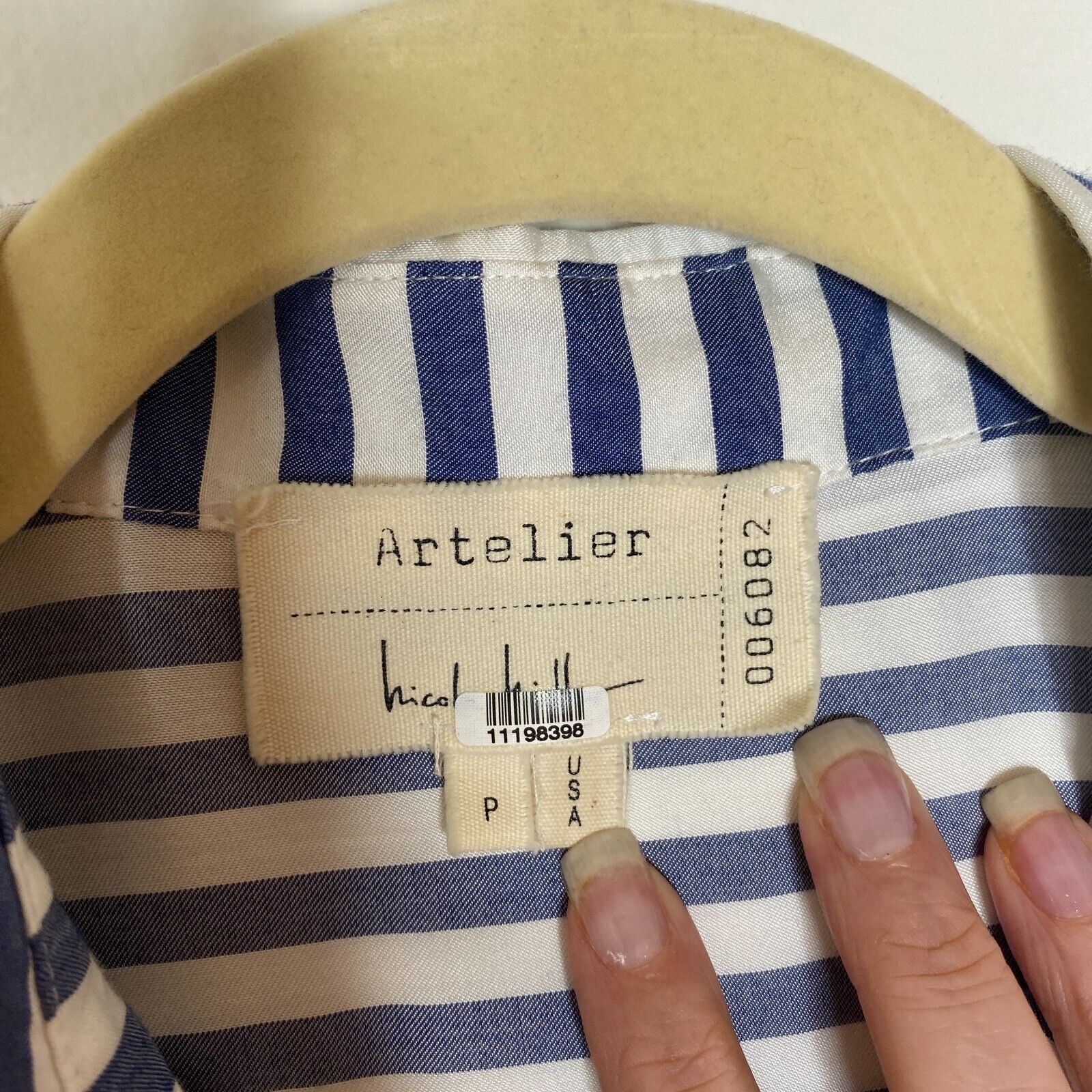 Other Artelier Blue & White Collar Button Down Bell Tie Blouse XS Size XS / US 0-2 / IT 36-38 - 4 Thumbnail