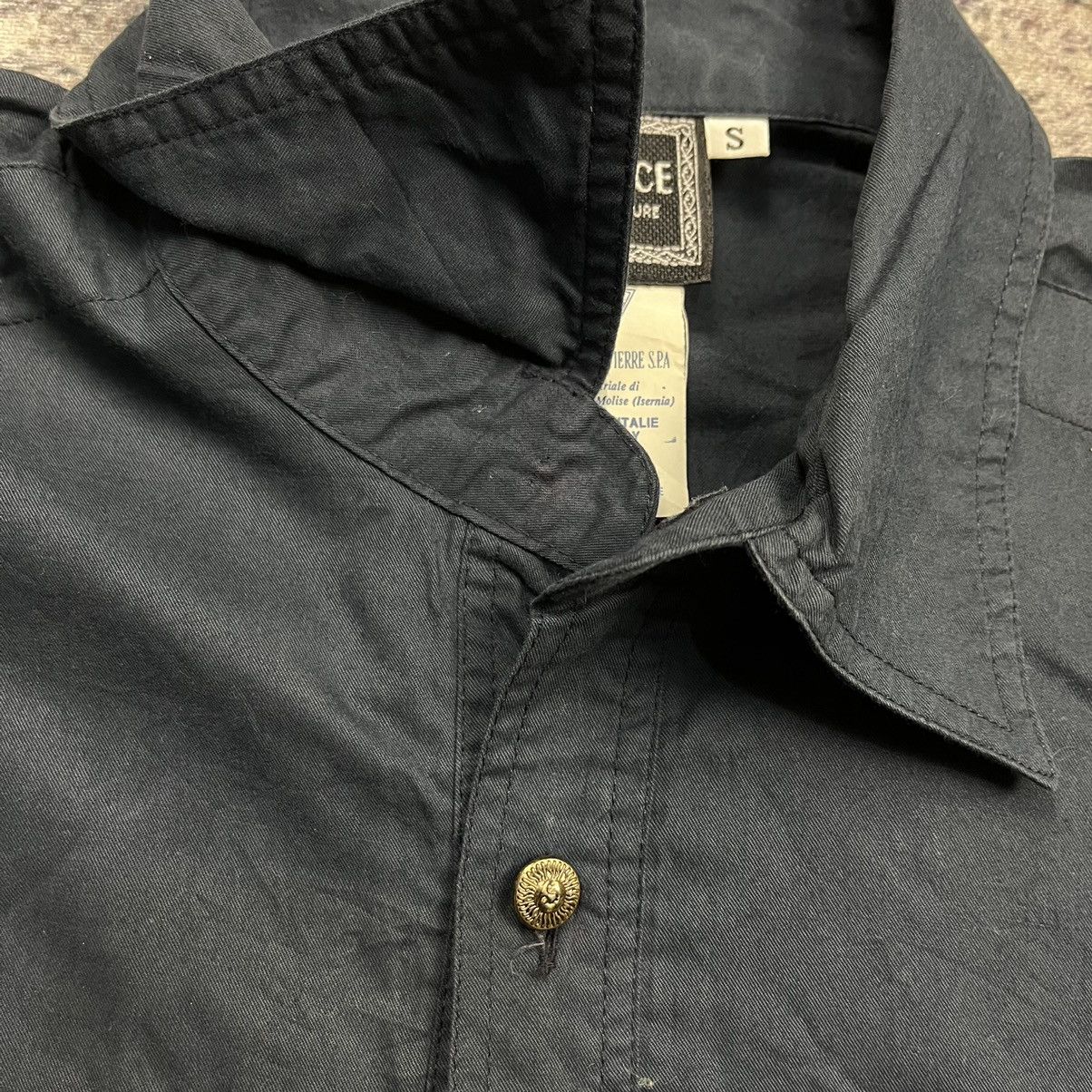 Versace × Vintage Vintage 90s Versace oversized studded medusa button shirt Size US M / EU 48-50 / 2 - 14 Thumbnail