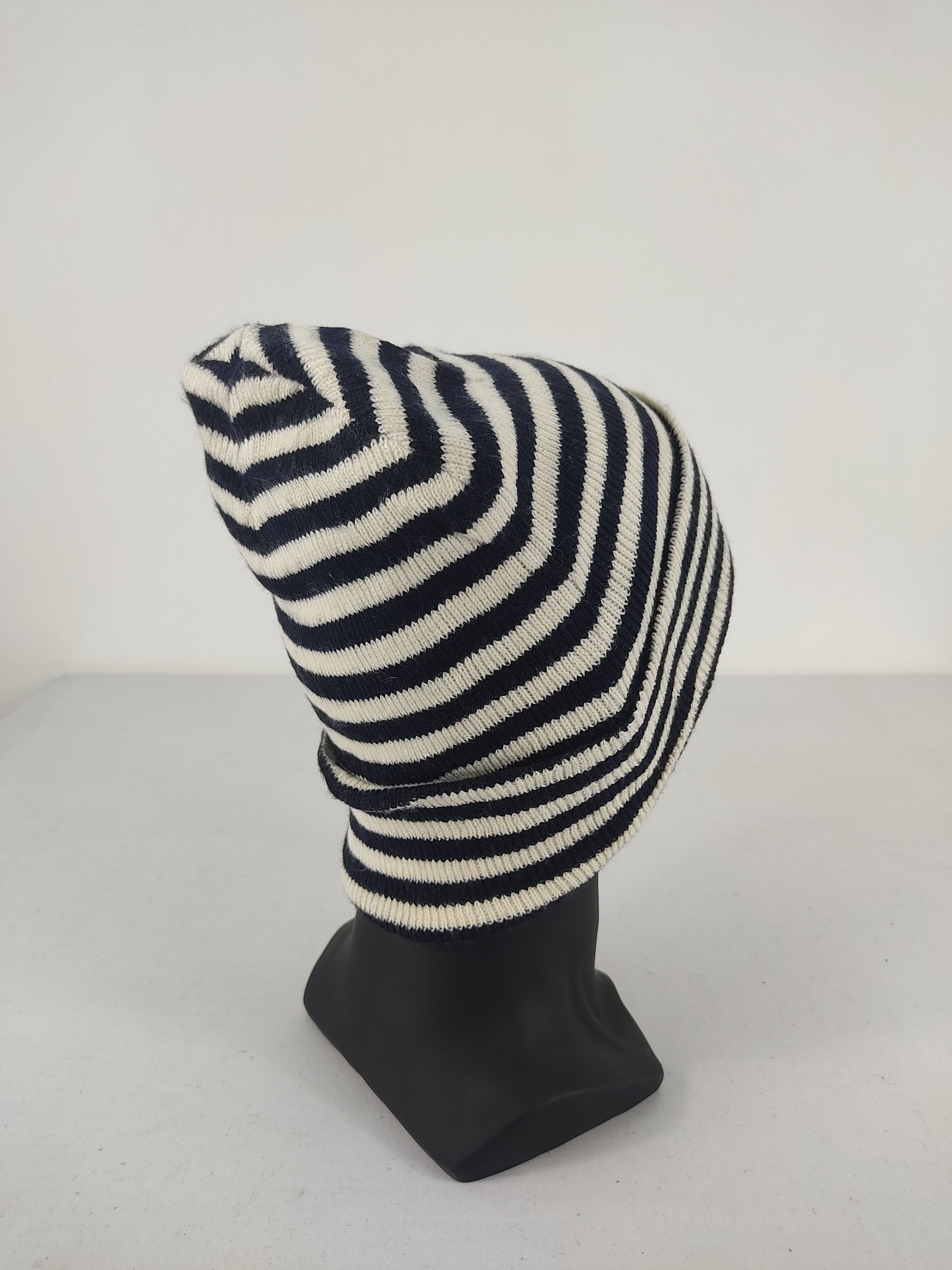 Japanese Brand × Vintage Vintage Temps Stripe Beanie / Snow Hat / Snow Cap Size ONE SIZE - 4 Thumbnail