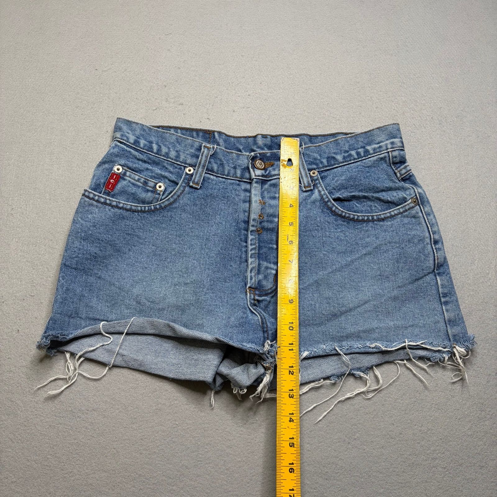L.E.I. Vintage Lei Denim Cut Off Shorts Sz 31 Frayed Hem Y2K Size 31" - 11 Thumbnail