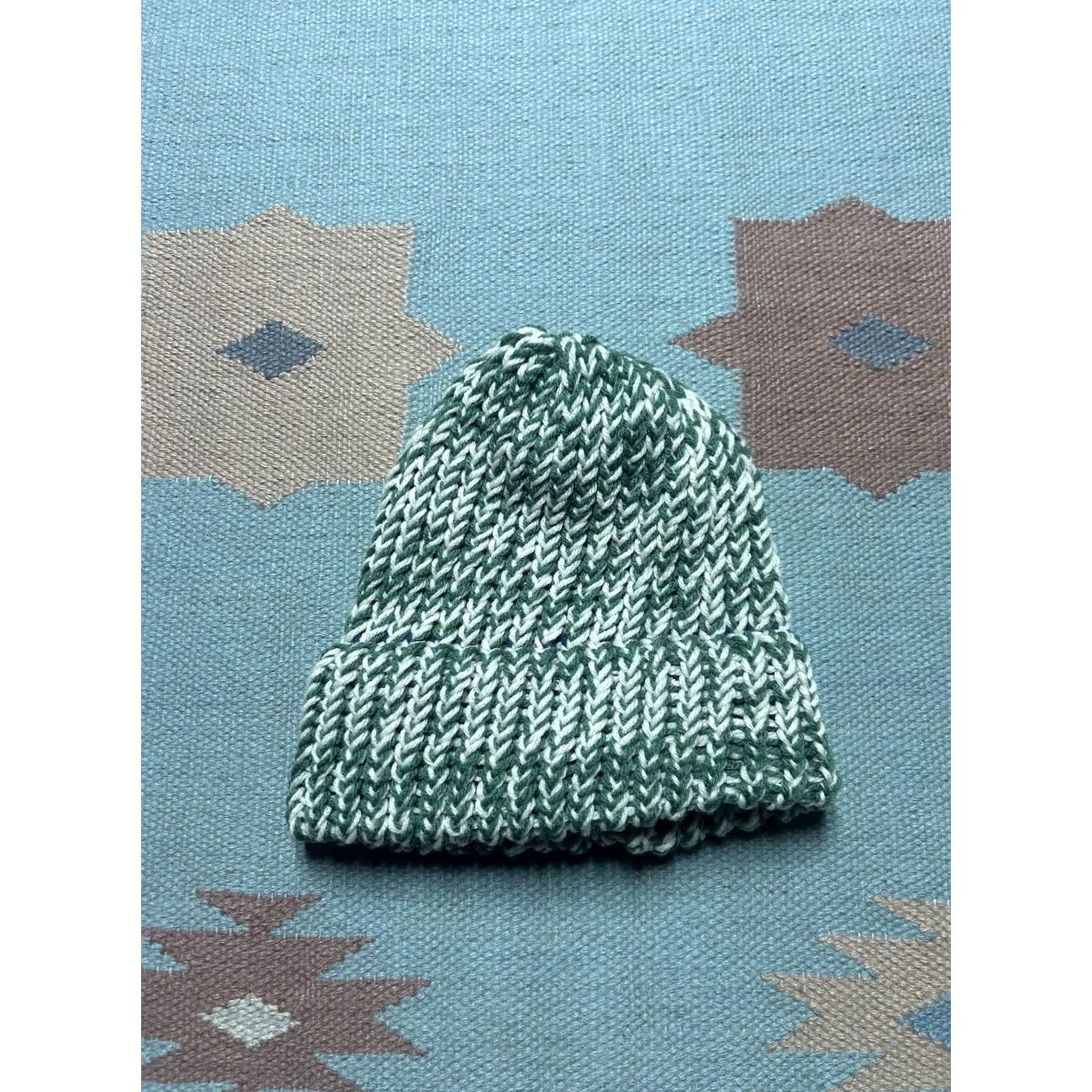 Vintage VINTAGE HaT Beanie State Michigan Hand knit Crochet Winter Hat White Green One Size Women Size ONE SIZE - 2 Thumbnail