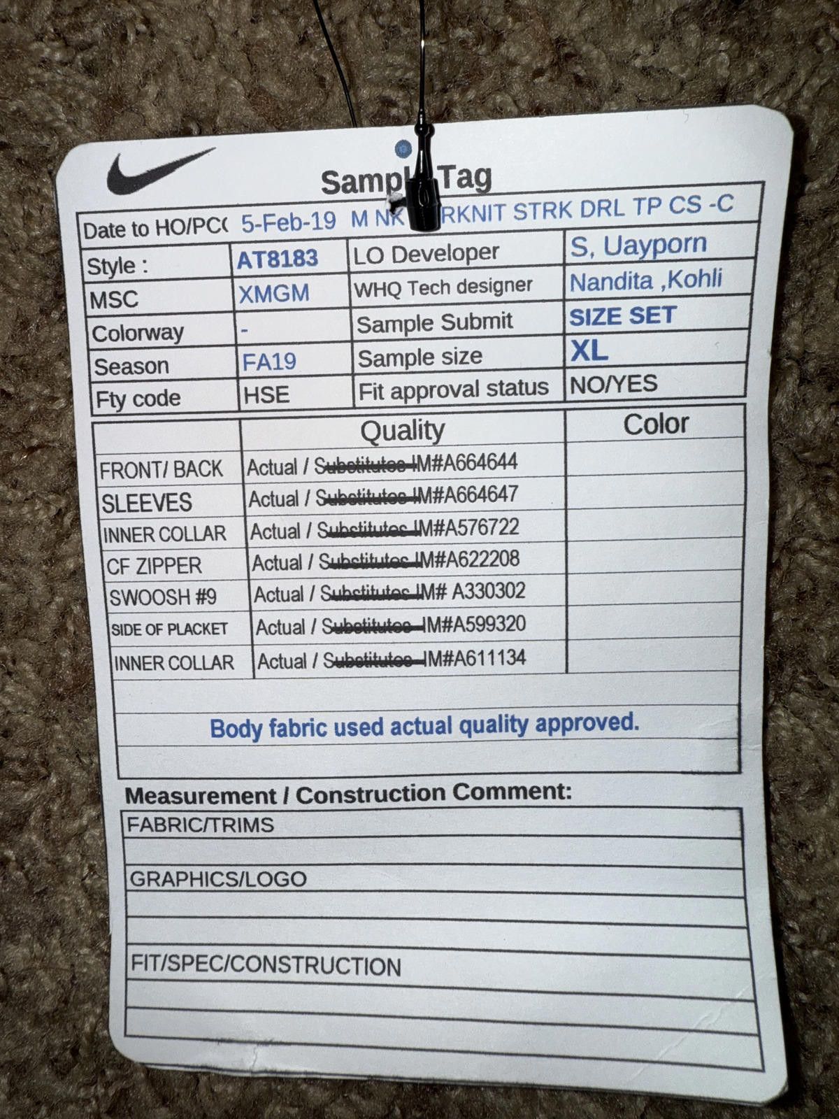 Nike Unreleased Nike Men’s Dri-Fit Vaporknit Strike Drill Top Sample Size US XL / EU 56 / 4 - 10 Thumbnail
