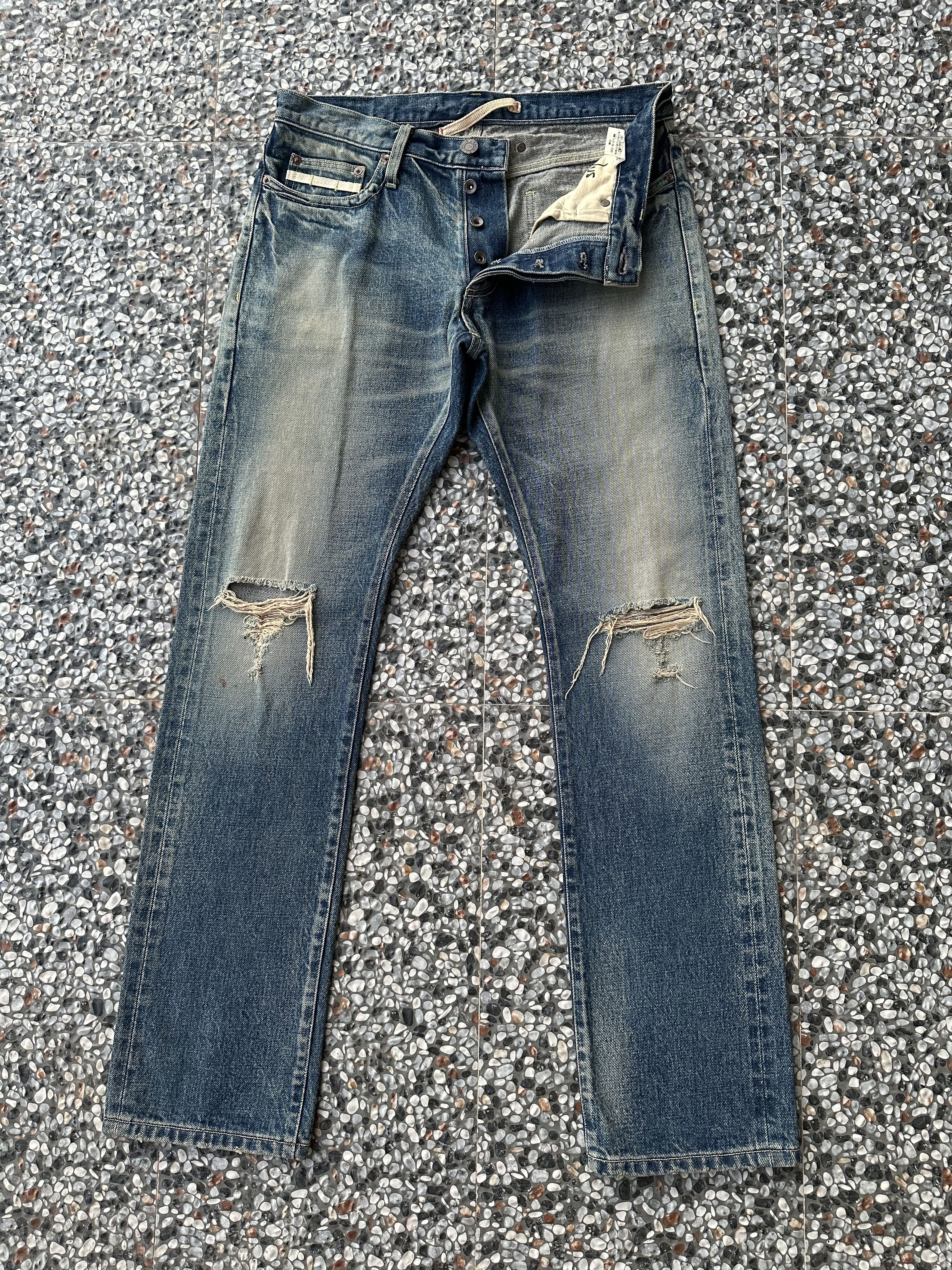 Exodus Vintage Japanese Brand Exodus Distressed Selvedge Denim Jean Size US 32 / EU 48 - 4 Thumbnail