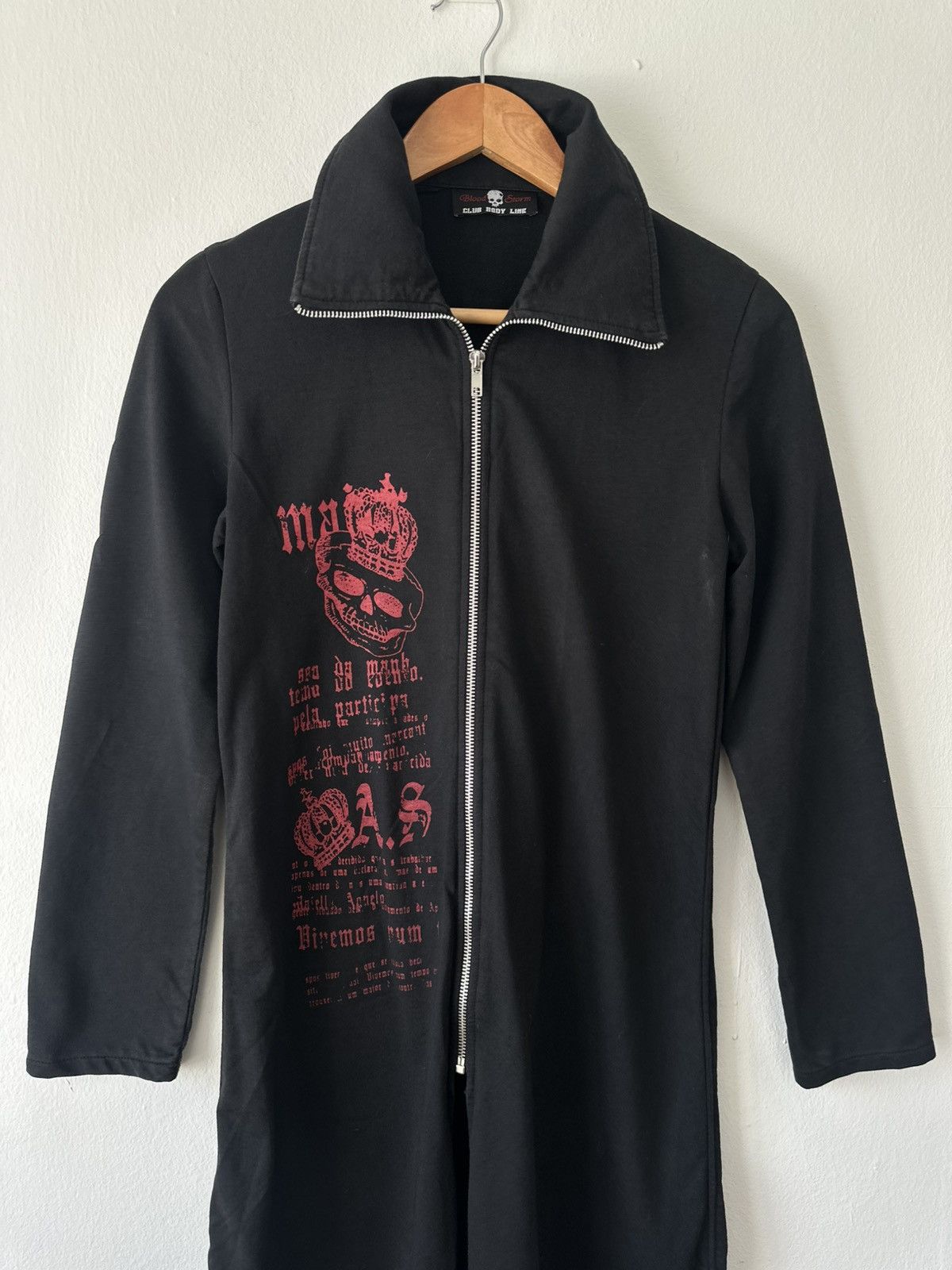Japanese Brand Body Line Gothic Skull Zip-Up Long Dress Size M / US 6-8 / IT 42-44 - 3 Thumbnail