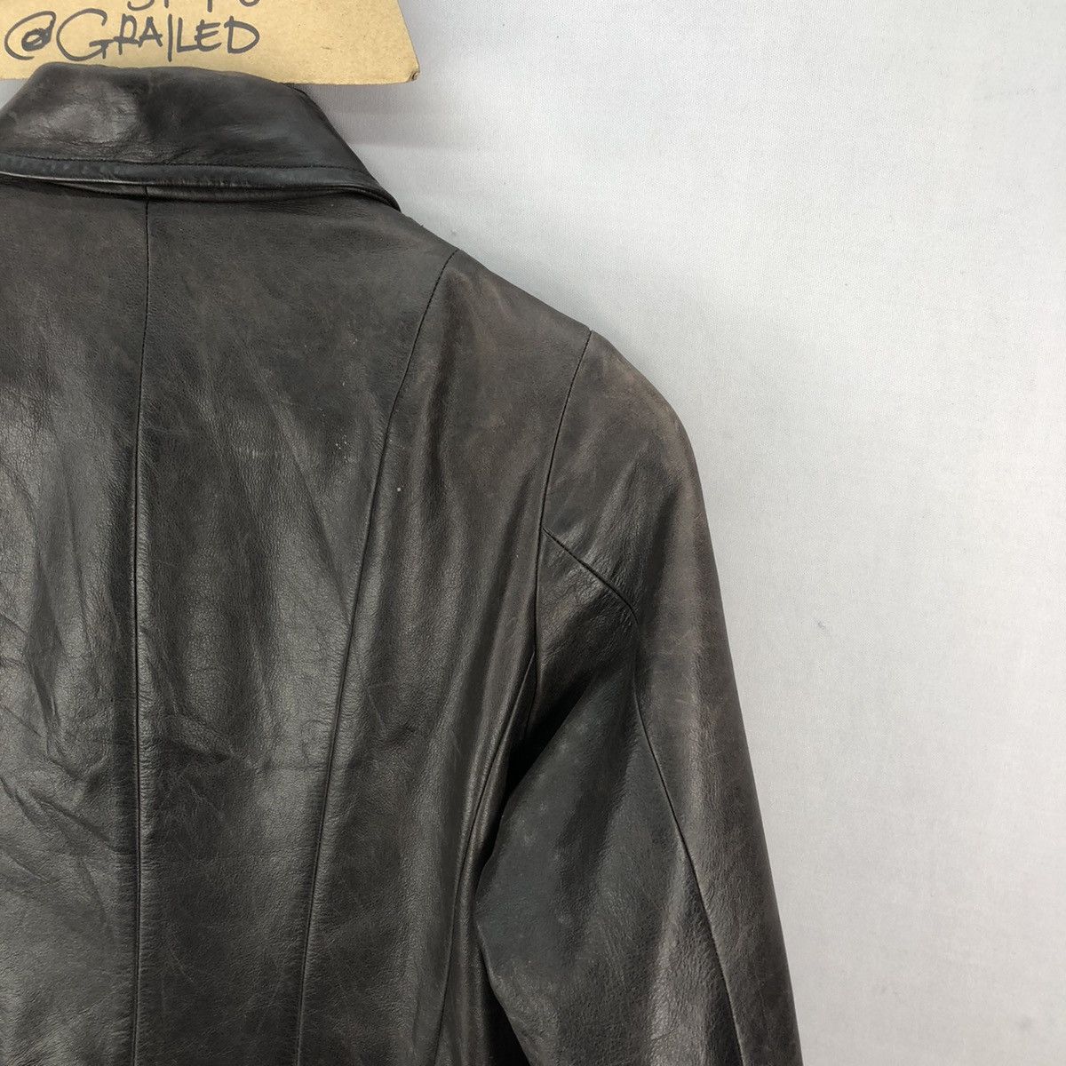 Japanese Brand 🇯🇵 Y. Fukuyama Asymmetrical Cowhide Leather Jacket Size S / US 4 / IT 40 - 14 Thumbnail