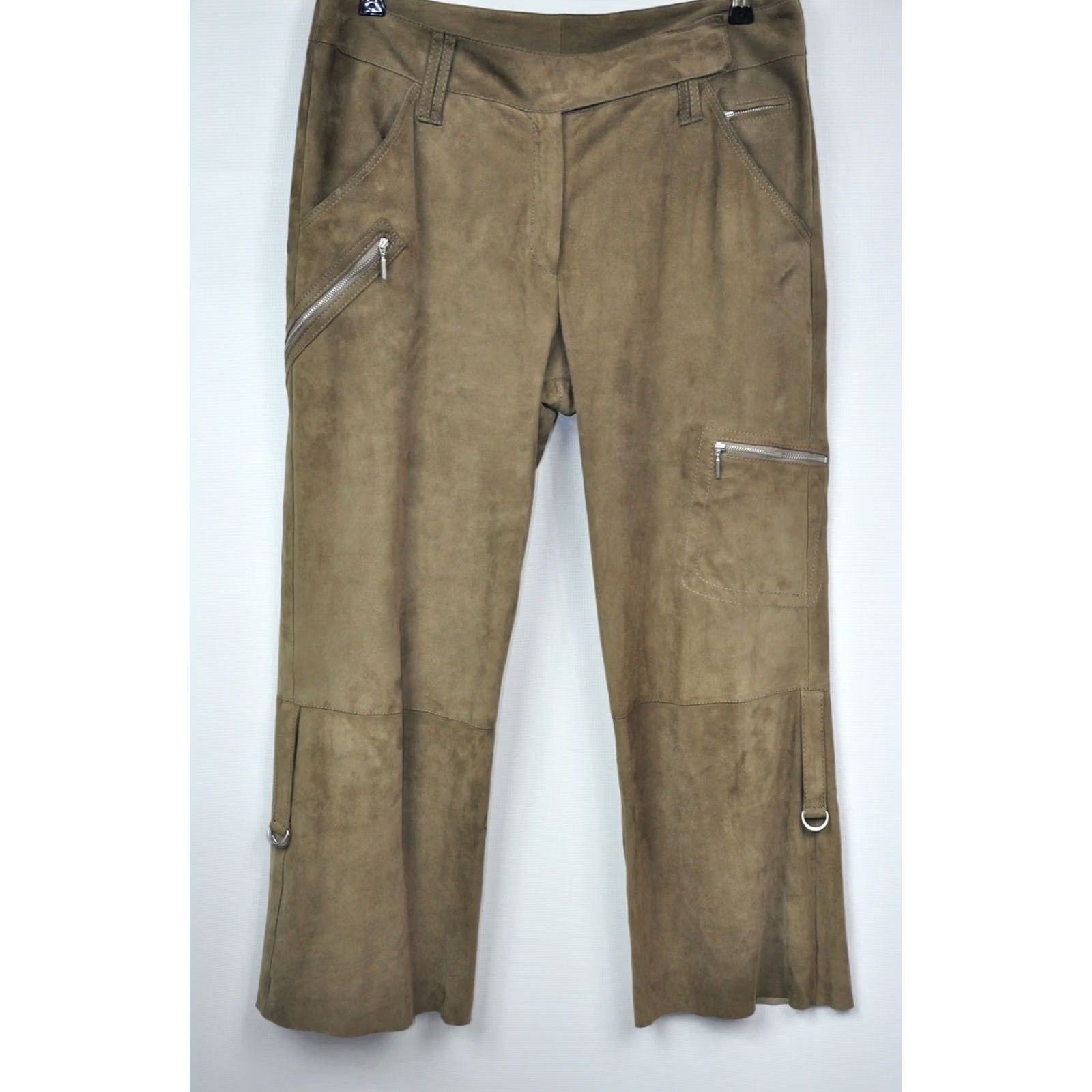 Vintage Arma Leather Pants Women's Wide-Leg US 12 / UK 16 Brown Vintage? No, Very Good Leather Pants Arma Size 34" / US 12 / IT 48 - 2 Thumbnail