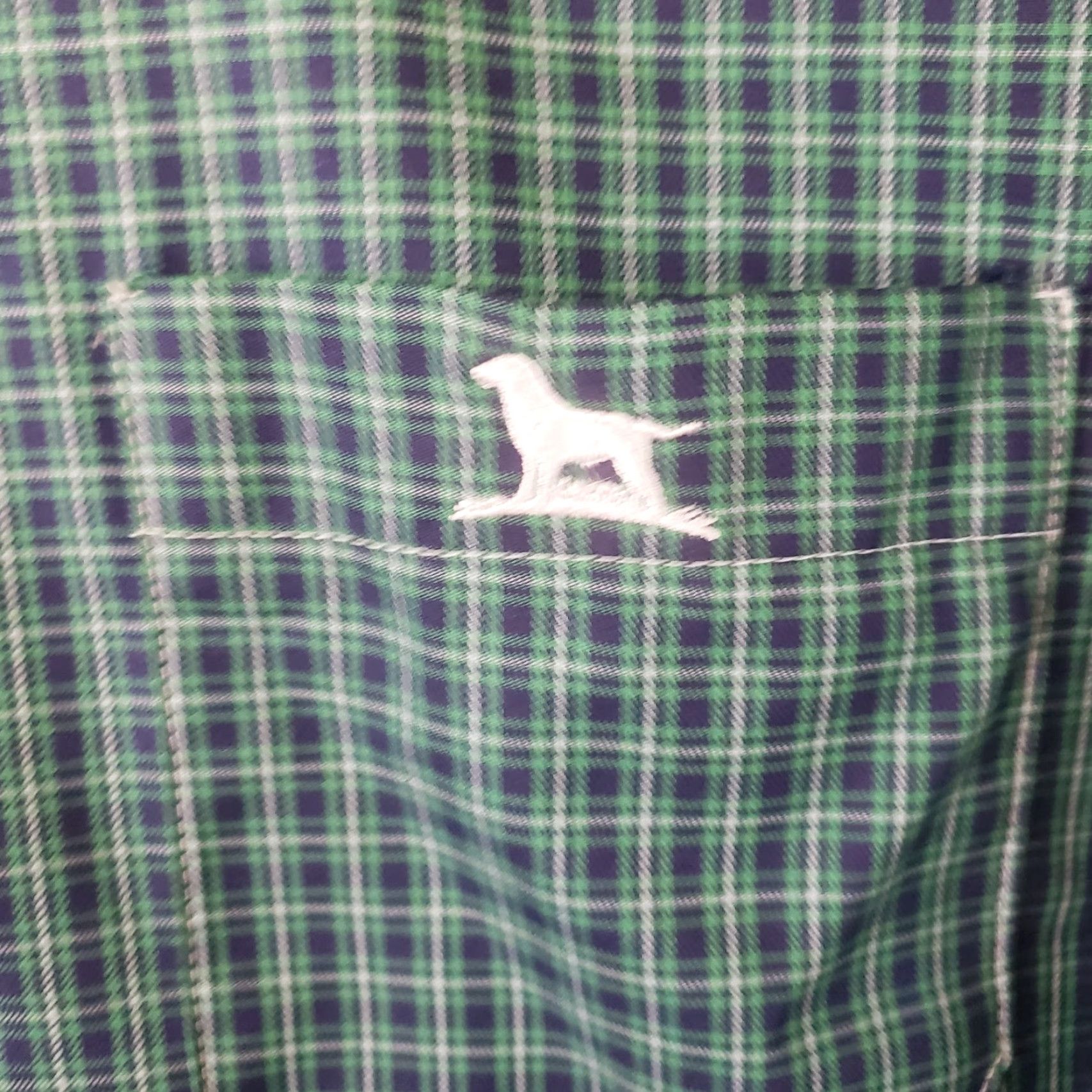 Undercover Over Under Button-Down Shirt XL Non-Iron Blue Green Check Embroidered Dog Logo Jacket/Shirt (Note: Final title revised to fit constraints) Size US XL / EU 56 / 4 - 5 Thumbnail