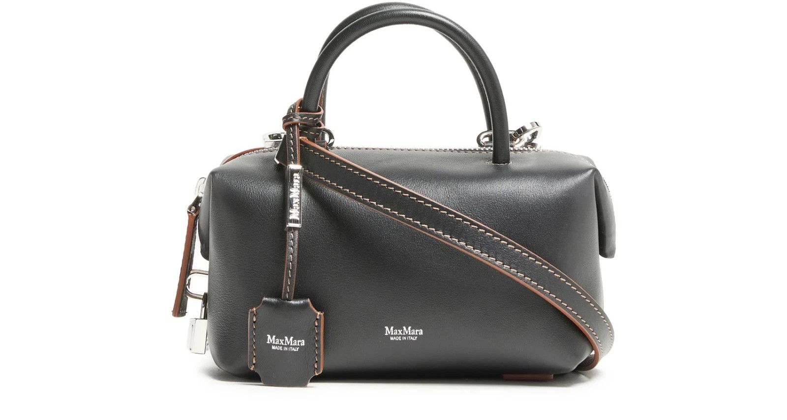 Max Mara MAX MARA Black Leather Small Top Handle New/Auth Size ONE SIZE - 1 Thumbnail