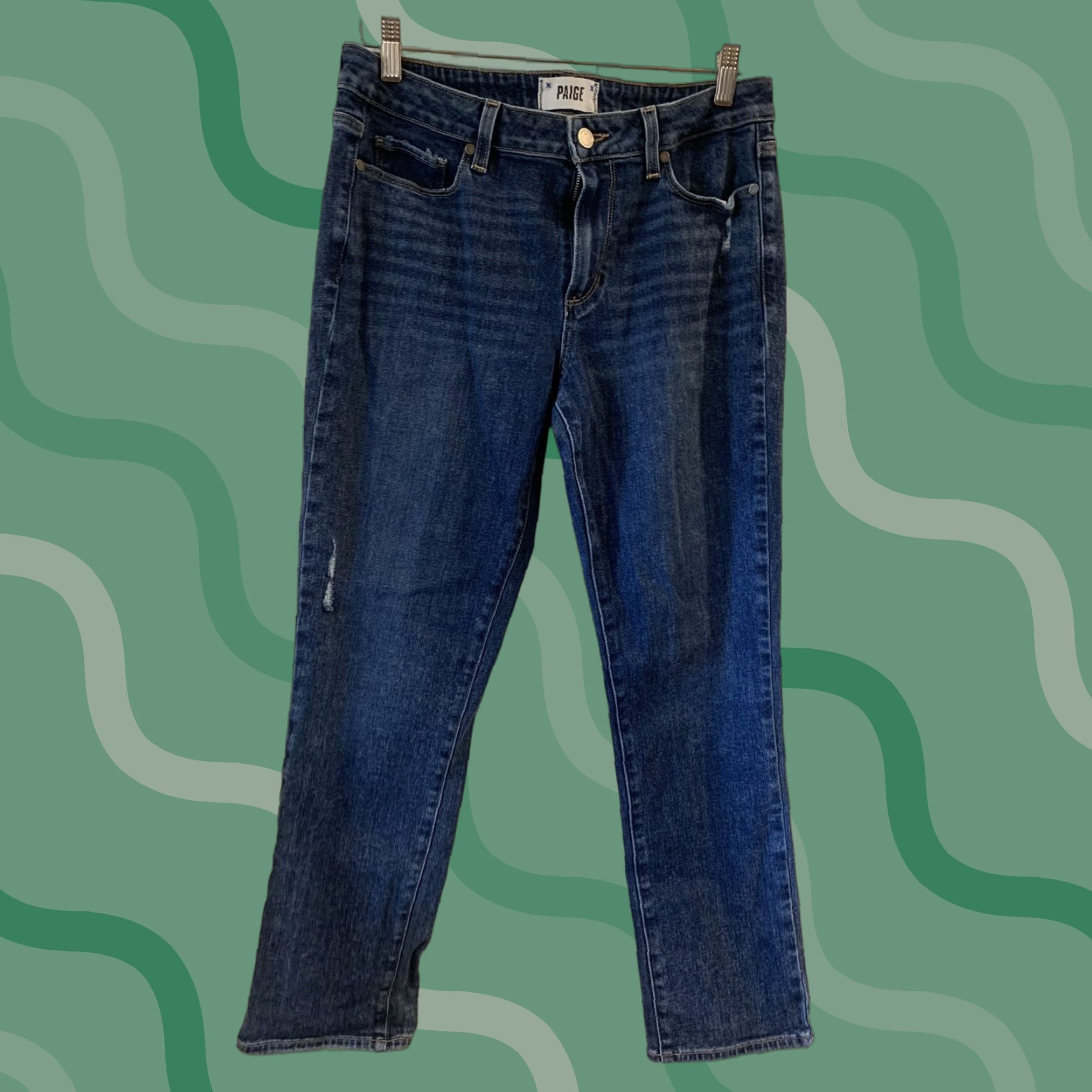 Paige Paige Jeans 29 Blue Woman Regular 5-Pocket Zipperless Straight Denim T-108 Size 29" - 1 Thumbnail