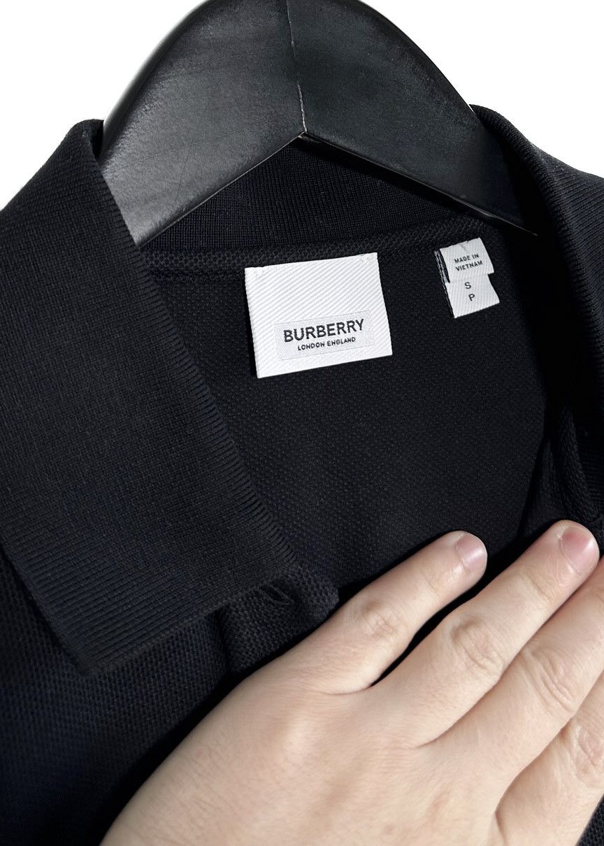 Burberry Burberry Black Copland Deer Embroidered Piqué Polo Shirt Size S / US 4 / IT 40 - 5 Thumbnail