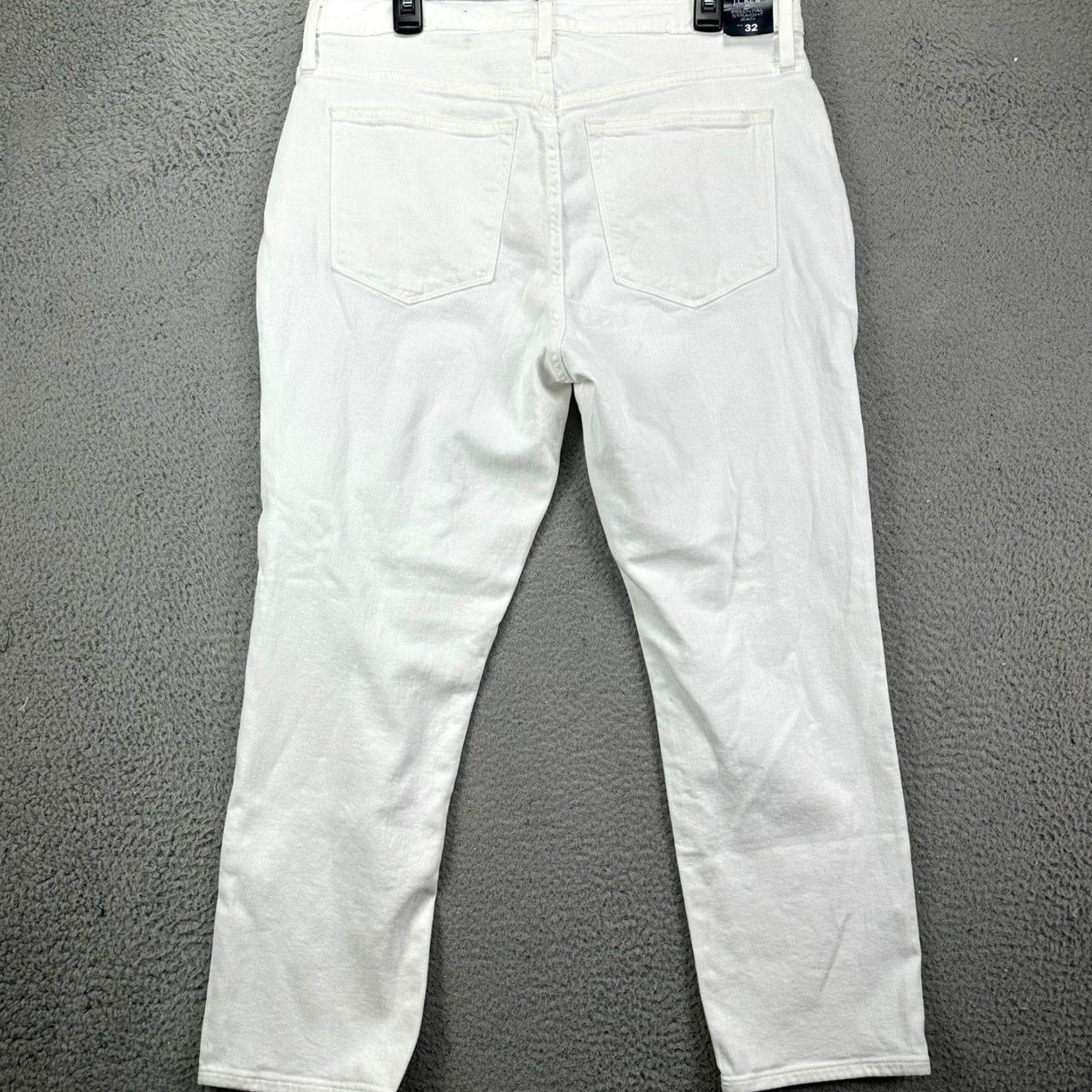 Essentials J Crew Womens Essential Straight Jeans 32 White Button Fly 5 Pocket Stretch NEW Size 24" / US 00 / IT 34 - 2 Thumbnail