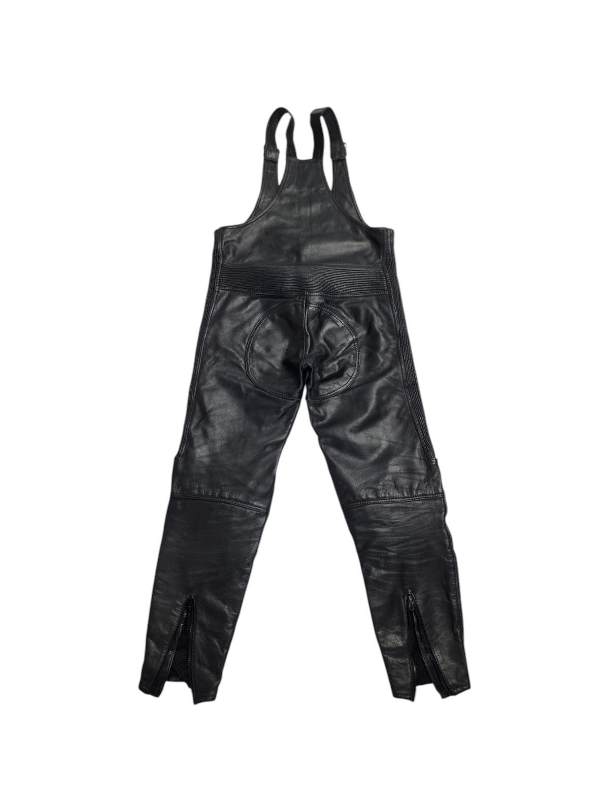 Vintage leather suspender pants S/M black mens womens Size 30" / US 8 / IT 44 - 3 Thumbnail