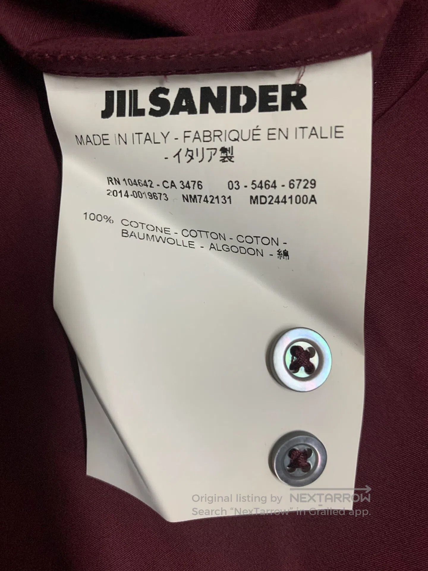 Jil Sander Jil Sander Red Contrast Shirt. Size US M / EU 48-50 / 2 - 4 Thumbnail