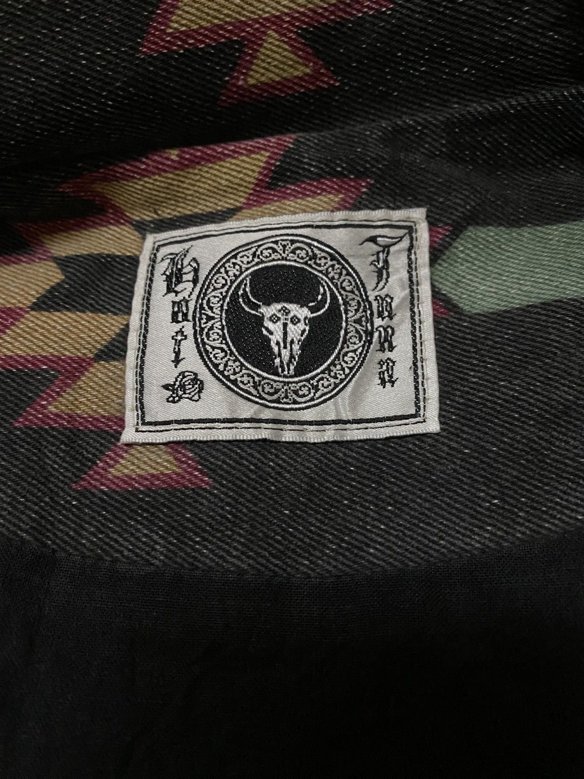 Hot Tuna Vtg 90s Hot Tuna Navajo Pattern Aztec Style Denim Jacket Size US L / EU 52-54 / 3 - 6 Thumbnail