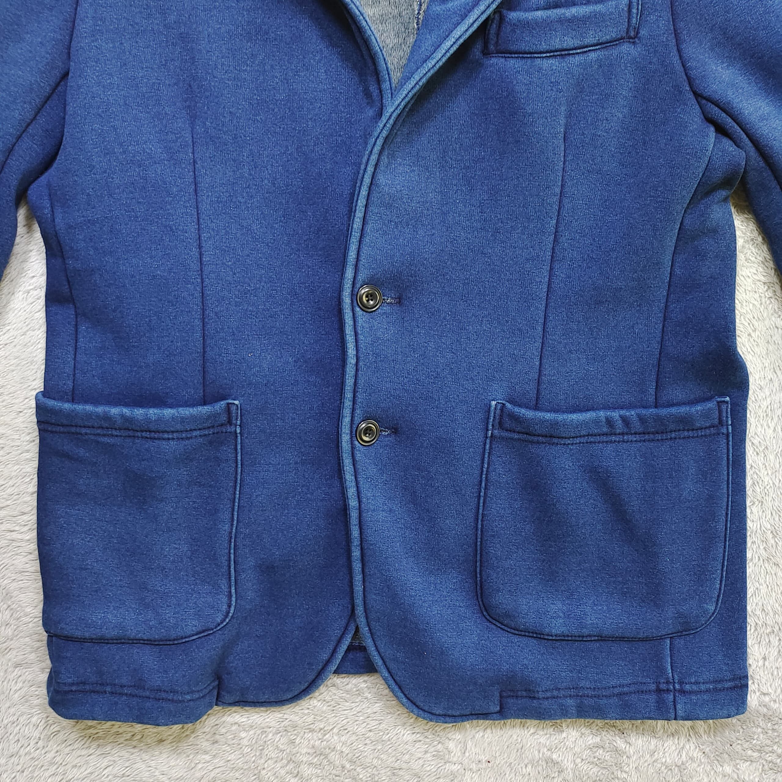 Edwin Vintage EDWIN BLAZER Indigo Blue Sweat Blazer Size 38R - 4 Thumbnail