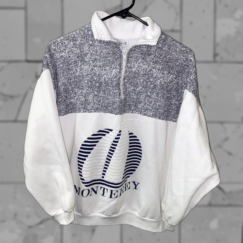 Vintage VINTAGE Monterey Jacket 1/2 Zip White L Regular Men Mens Size L USA Made Fleece Lined Size US L / EU 52-54 / 3 - 1 Thumbnail