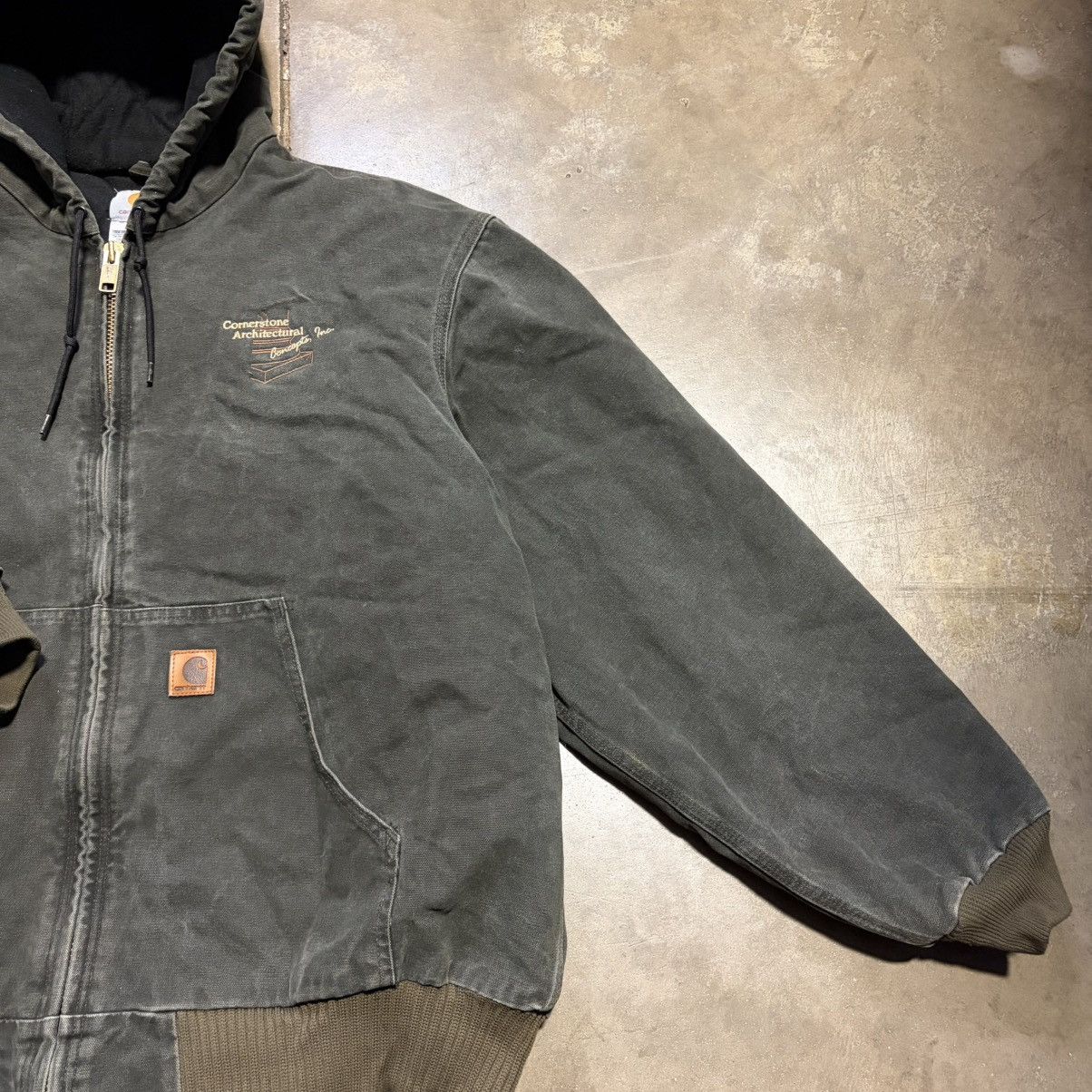 Carhartt Vintage Carhartt Mossy Green Hooded Active Jacket Zip Up Y2K Size US XL / EU 56 / 4 - 6 Thumbnail