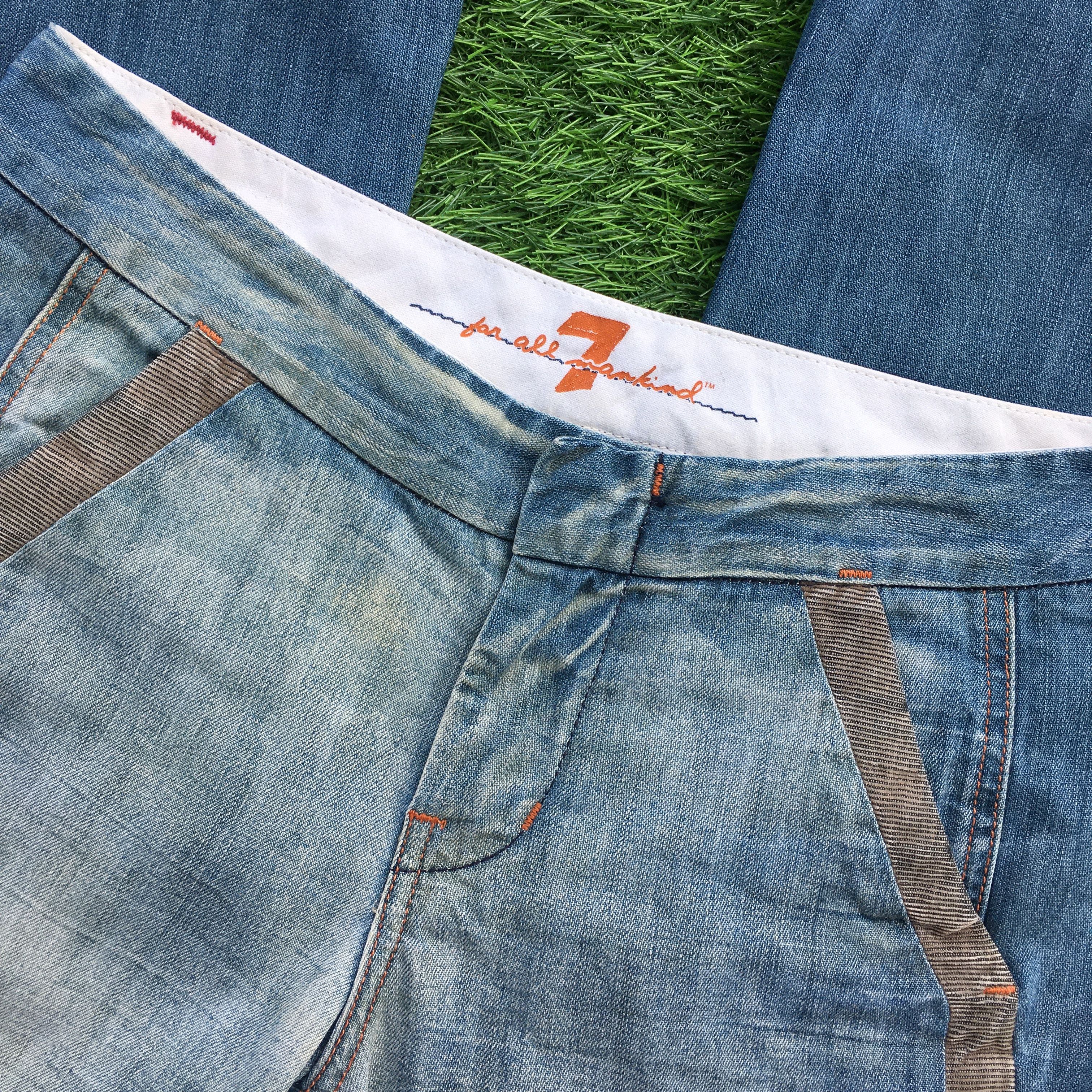 7 For All Mankind × Designer Low Rise Flare Denim Pants D-948 Size 26" / US 2 / IT 38 - 5 Thumbnail