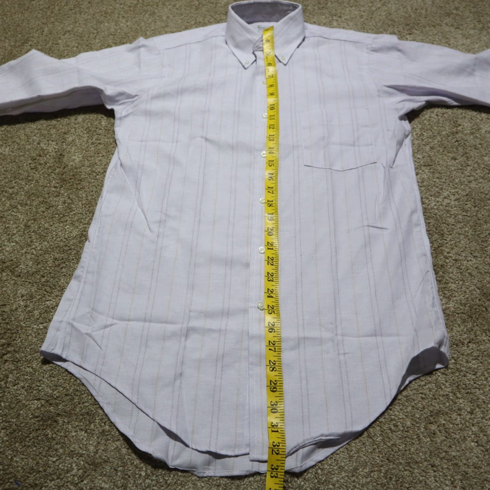 Arrow Arrow Shirt Men's Size 15 34 / 35 Gray Long Sleeve Button-Down Knit Plaid/Stripe Shirt Size US M / EU 48-50 / 2 - 5 Thumbnail
