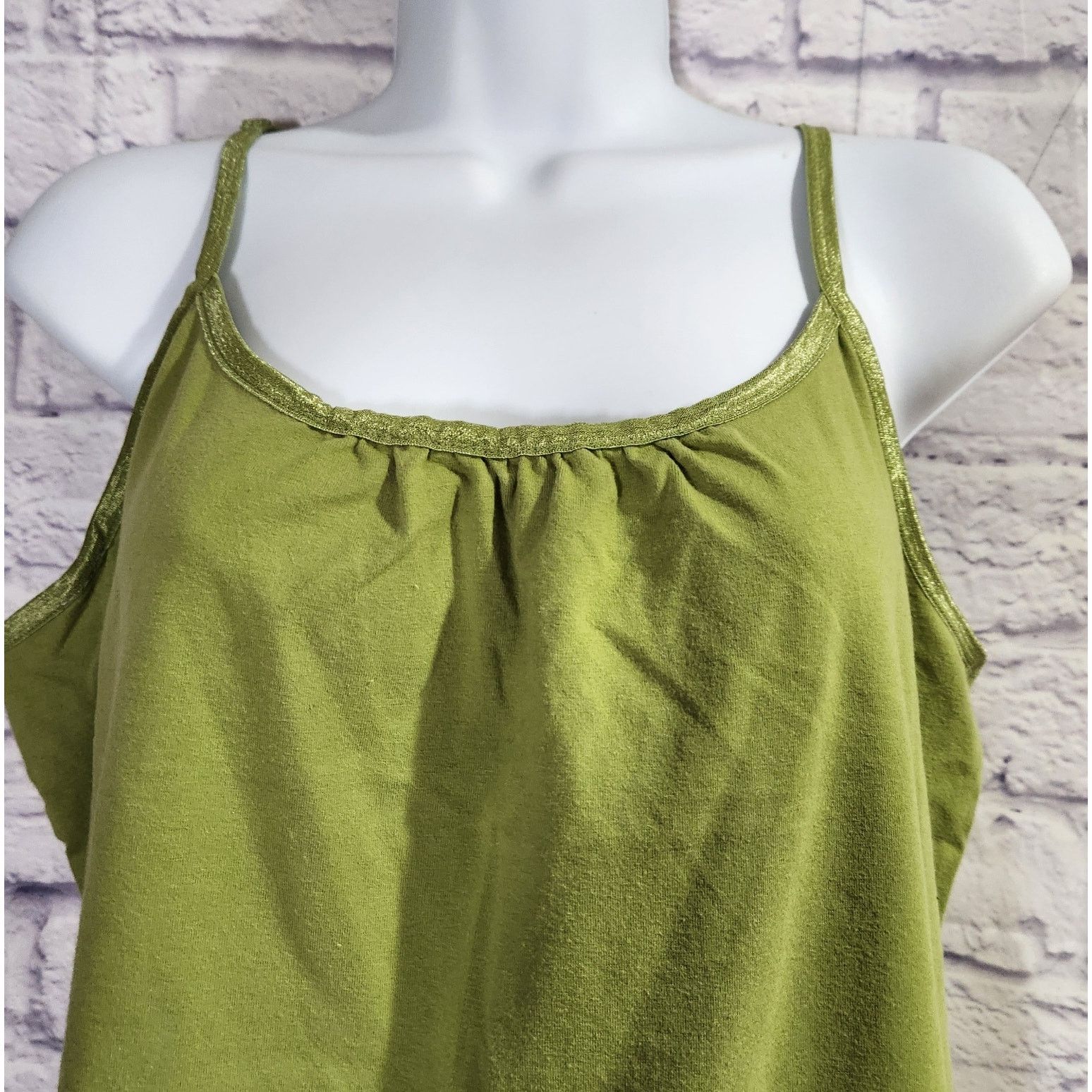 Other Lane Bryant Green Adjustable Spaghetti Strap Tank Top 18 20 Size XXL / US 16-18 / IT 52-54 - 2 Thumbnail
