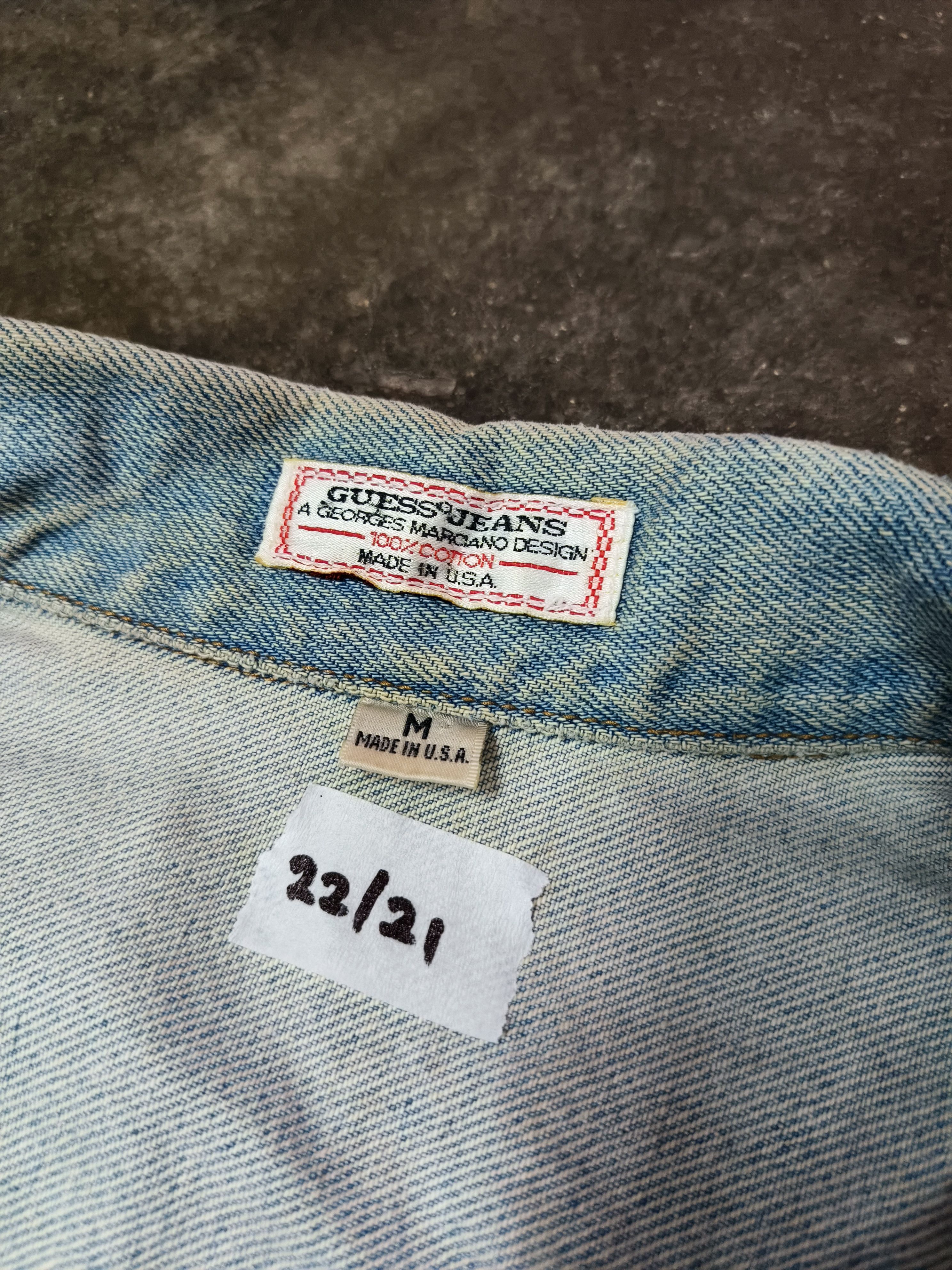 Georges Marciano 80'S Guess Jeans Light Wash Cropped Trucker Jacket Size US M / EU 48-50 / 2 - 8 Thumbnail
