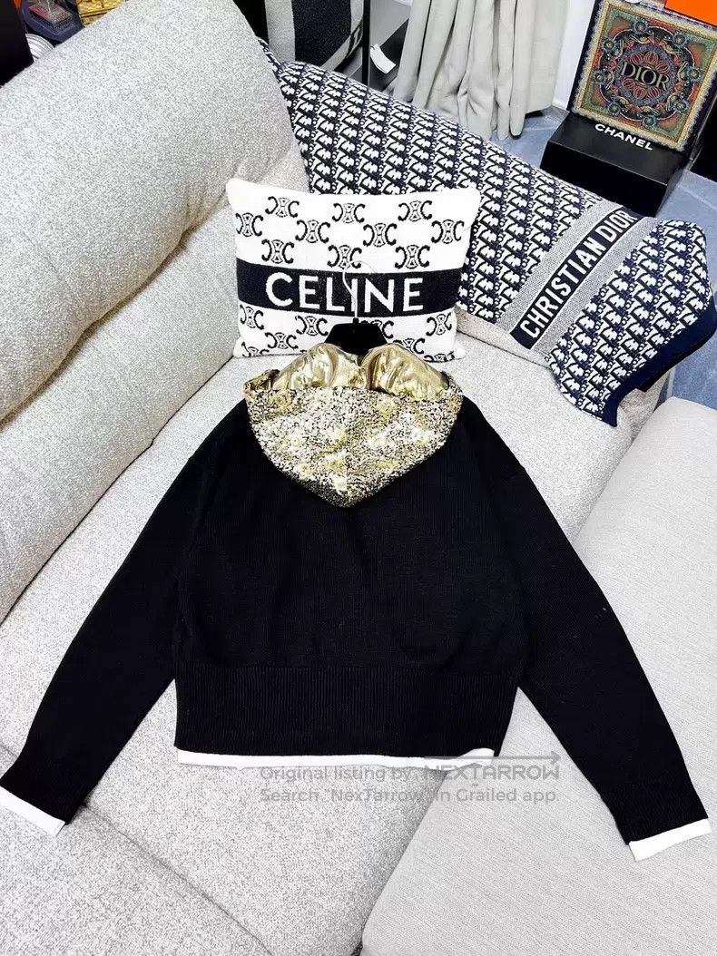 Chanel Chanel Long-sleeved hooded cashmere cardigan with gold seq Size XS / US 0-2 / IT 36-38 - 3 Thumbnail