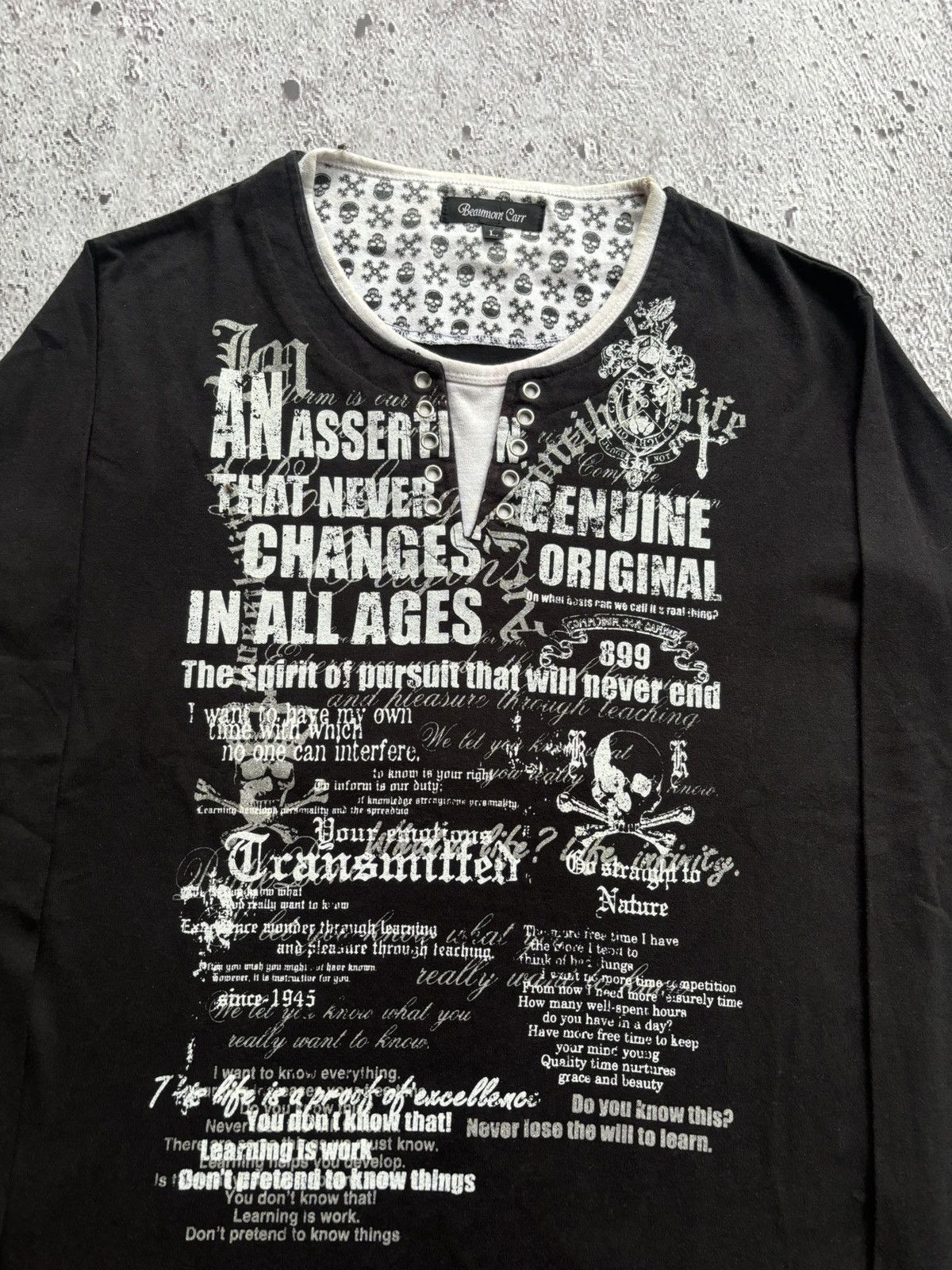 Hysteric Glamour Y2k Beaumont Carr Skull Poem Punk style LS Size US L / EU 52-54 / 3 - 3 Thumbnail